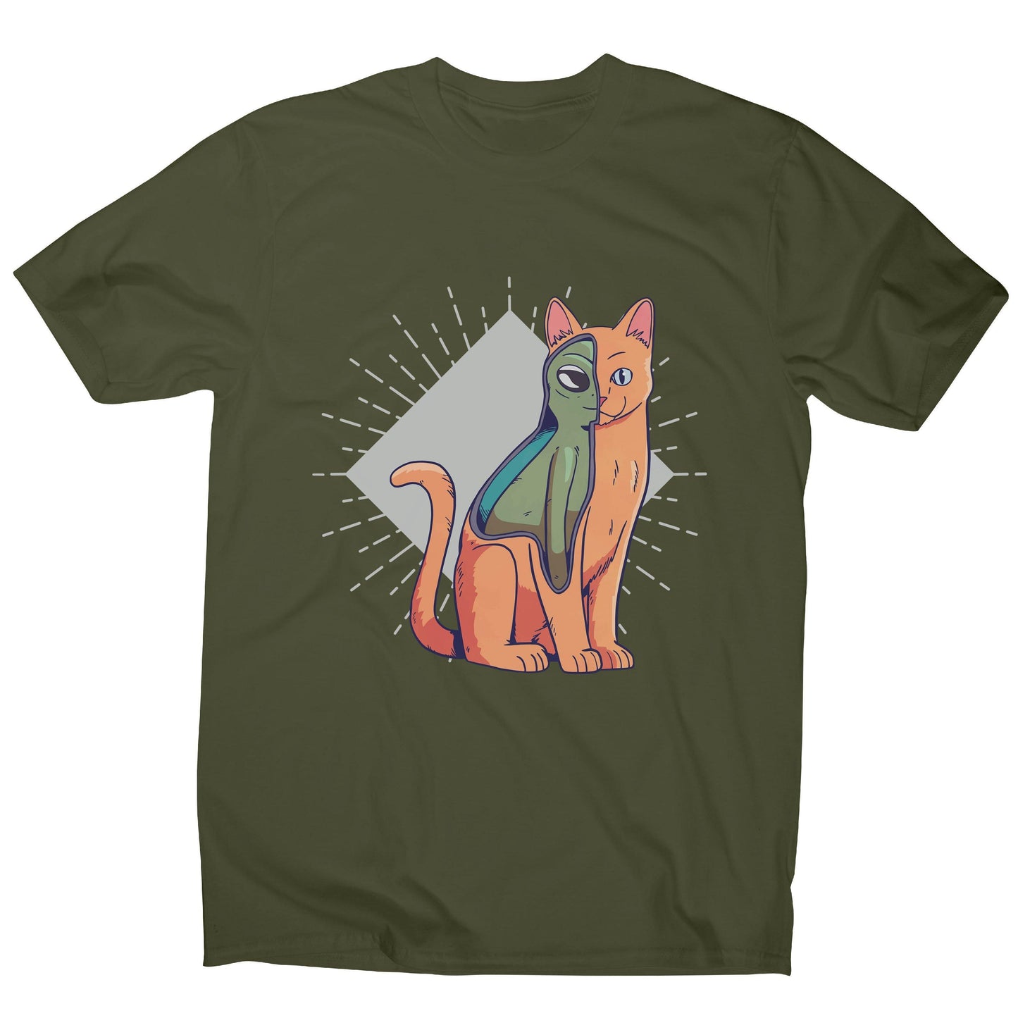 Alien cat funny costume men's t-shirt