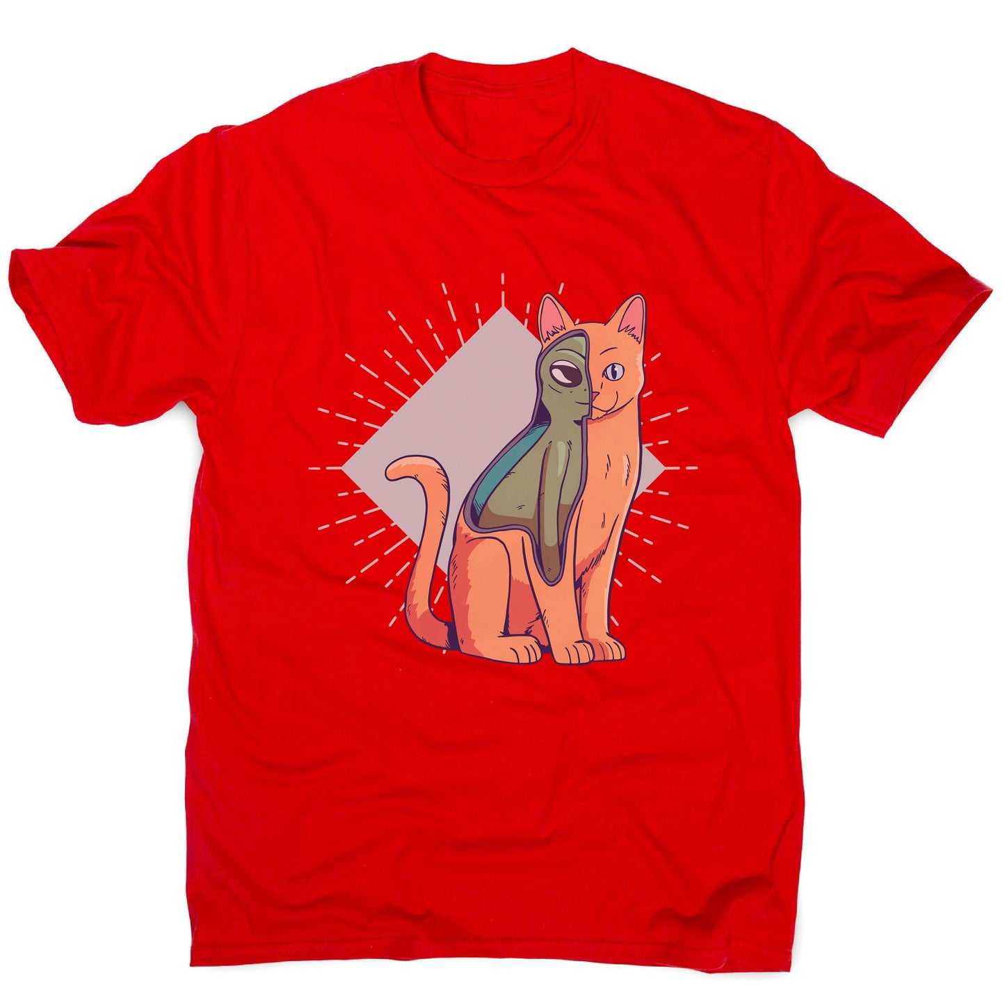 Alien cat funny costume men's t-shirt