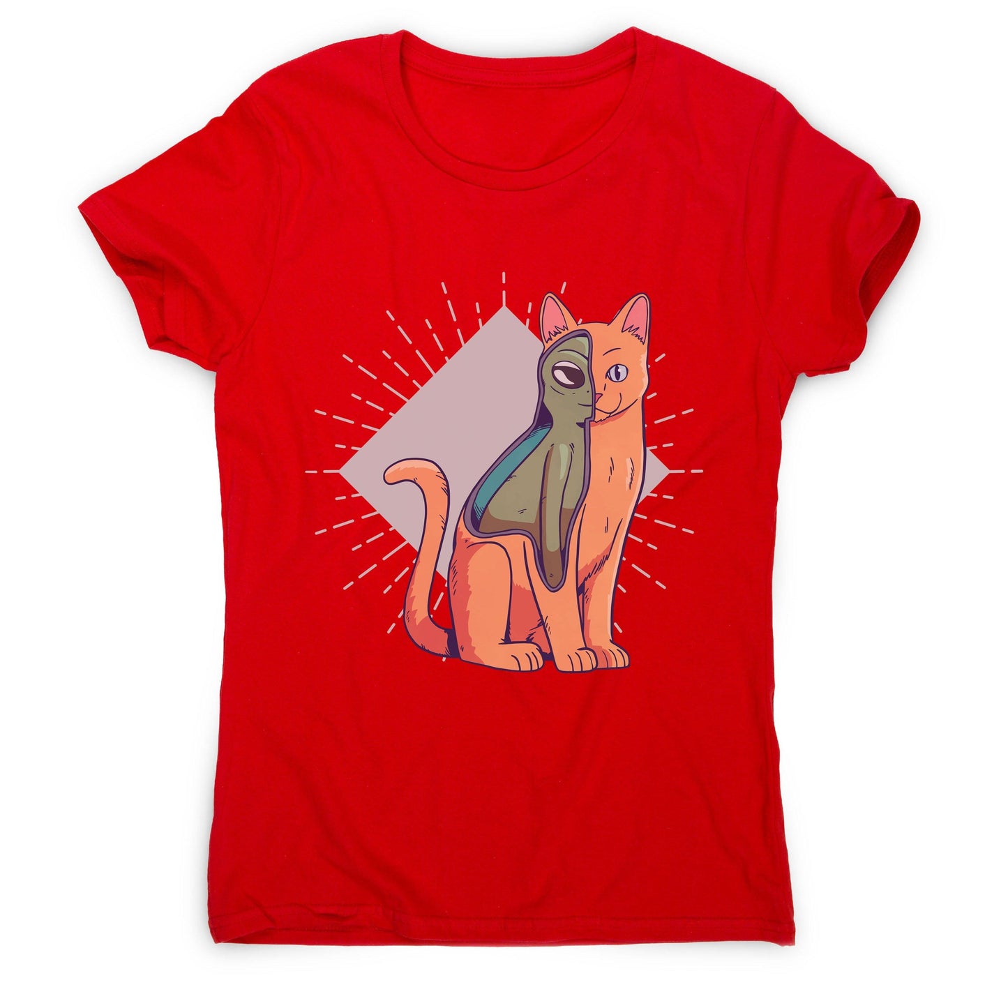 Alien cat funny costume women's t-shirt