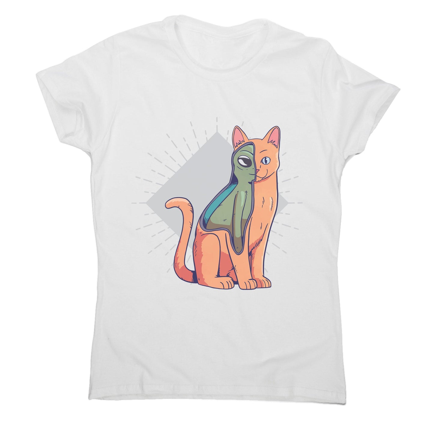 Alien cat funny costume women's t-shirt