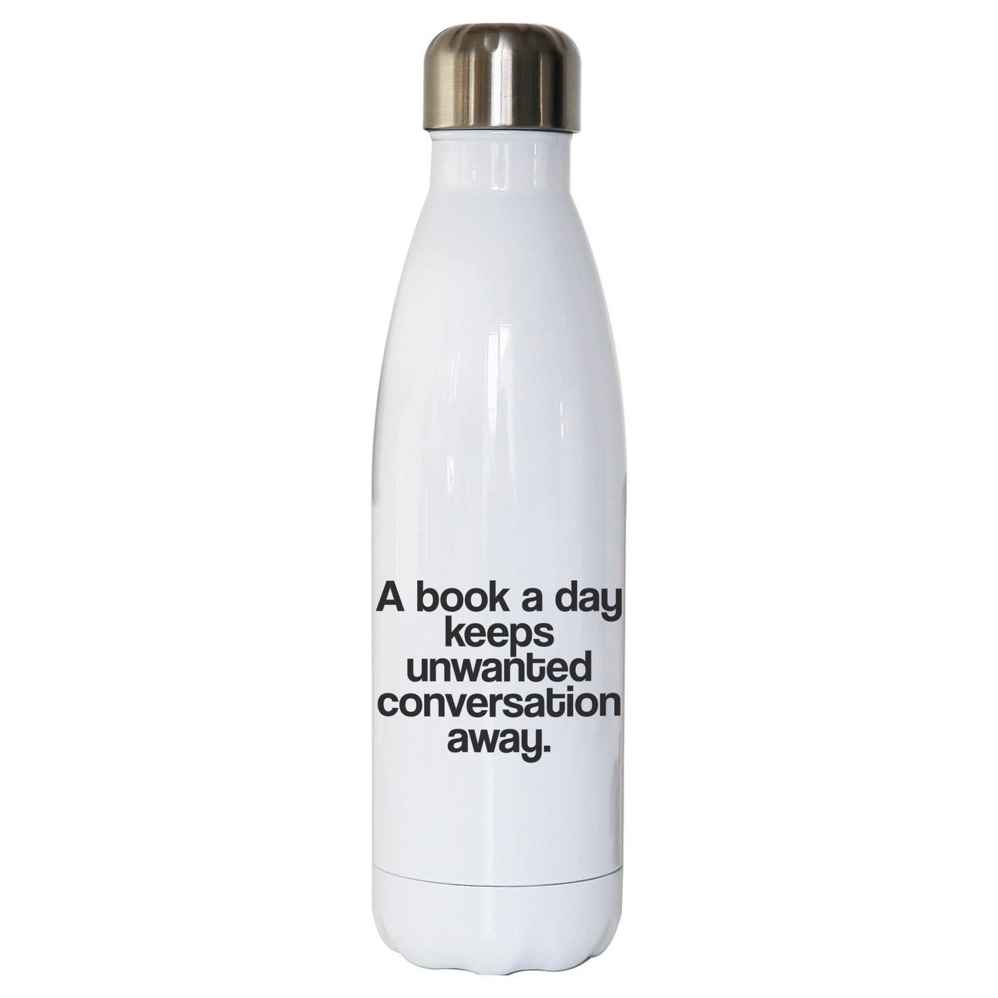A book a day funny reading water bottle stainless steel reusable
