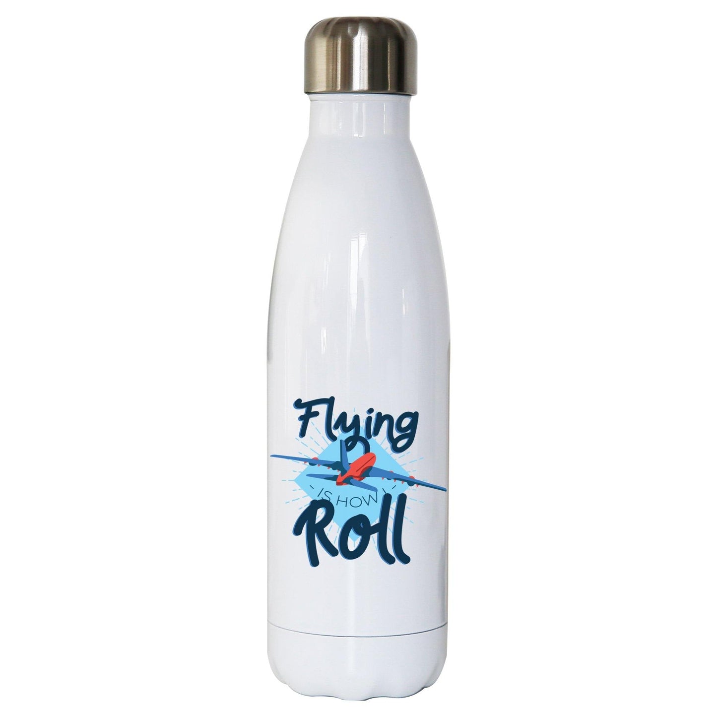 Flying airplane funny water bottle stainless steel reusable