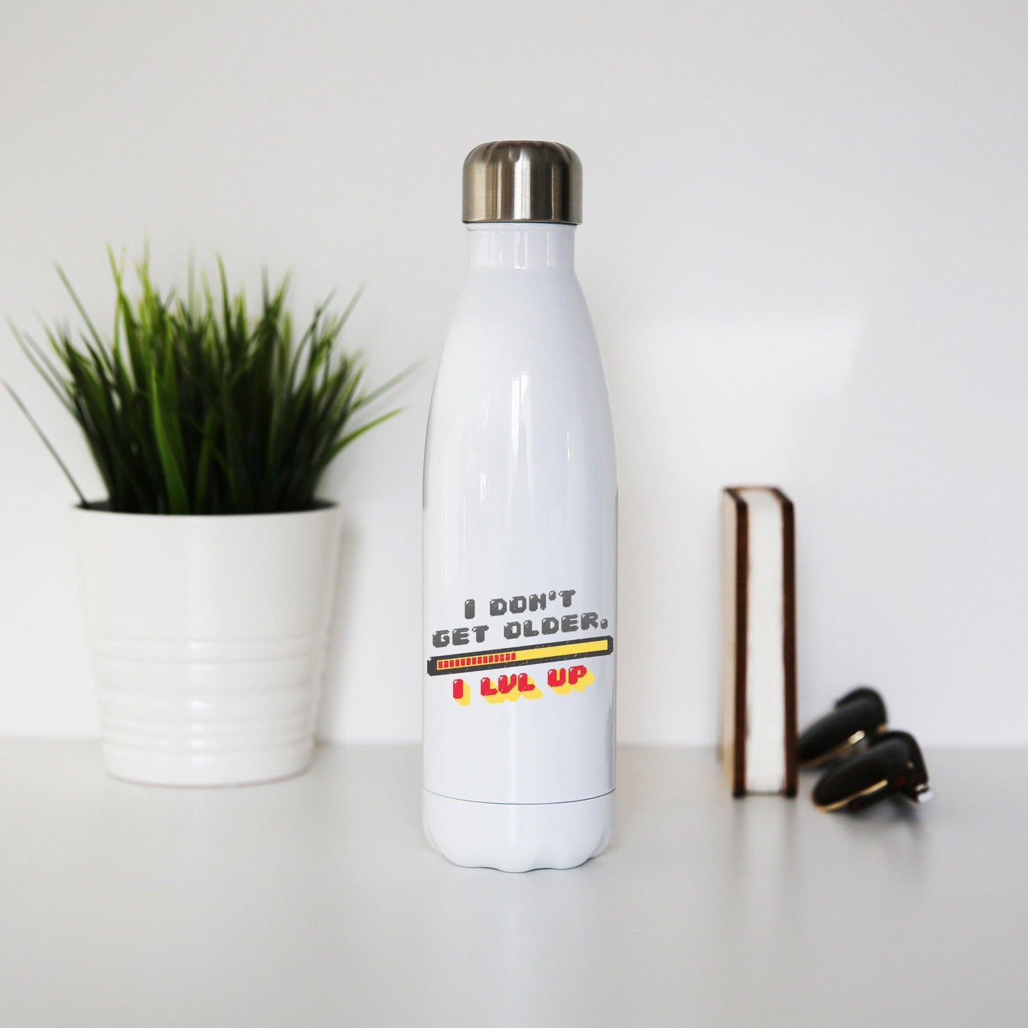 Level up funny water bottle stainless steel reusable