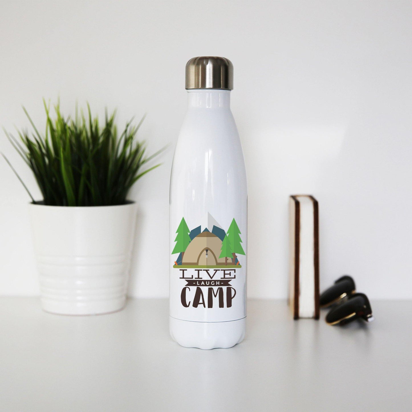 Live laugh camp outdoor water bottle stainless steel reusable