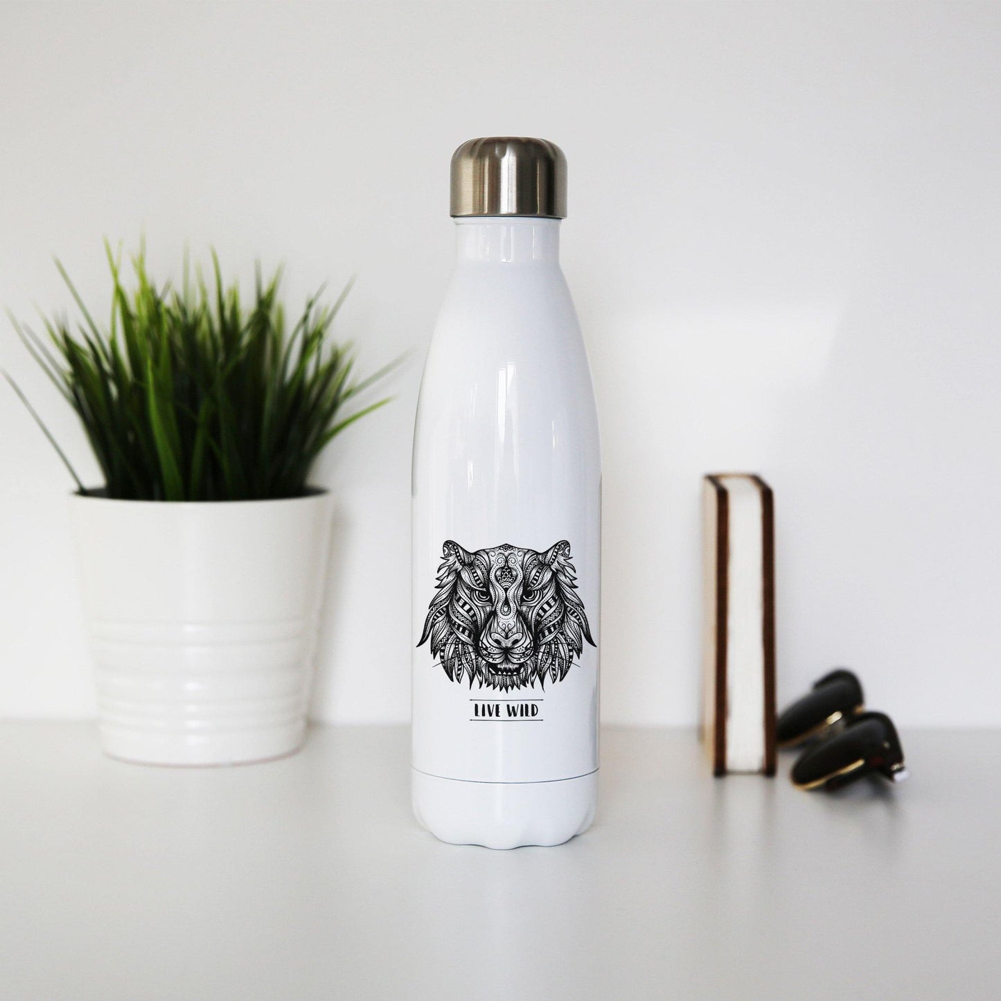 Mandala tiger water bottle stainless steel reusable