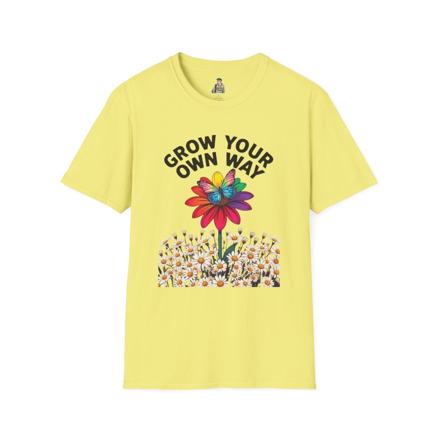 Unisex Softstyle T-Shirt - 'Grow Your Own Way' Floral Design for Queer Pride