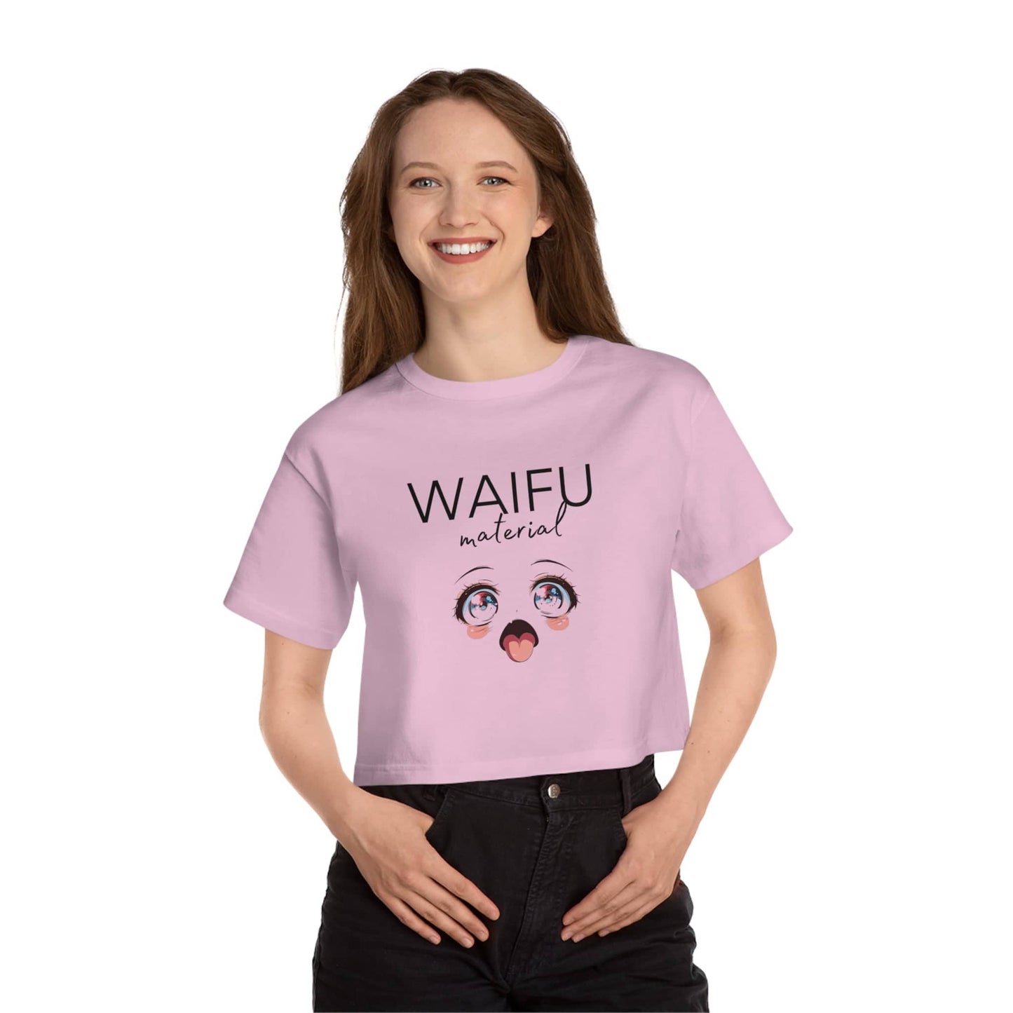 Anime Eyes Waifu Champion Women's Heritage Cropped T-Shirt
