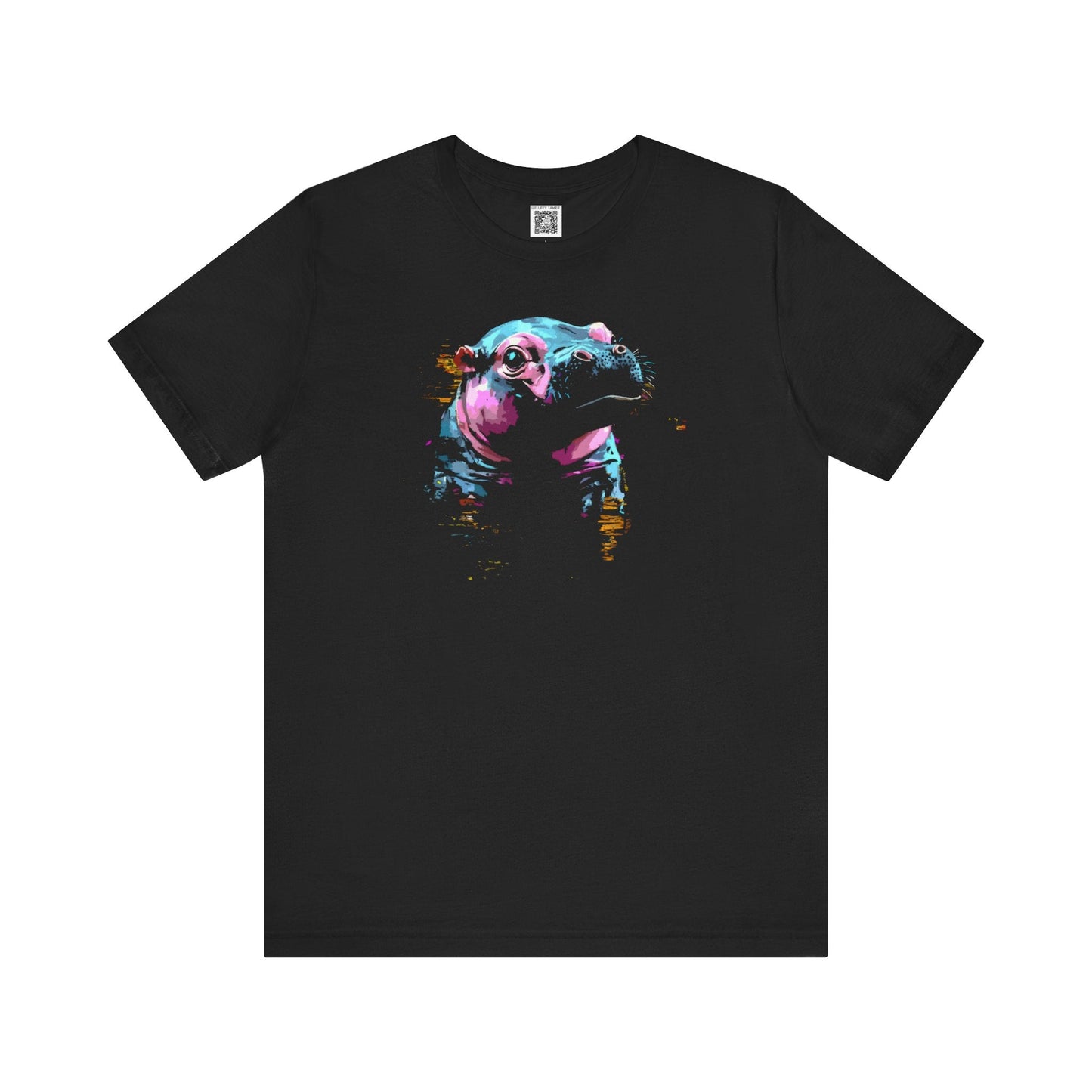 Colorful Hippo Graphic Tee Style009