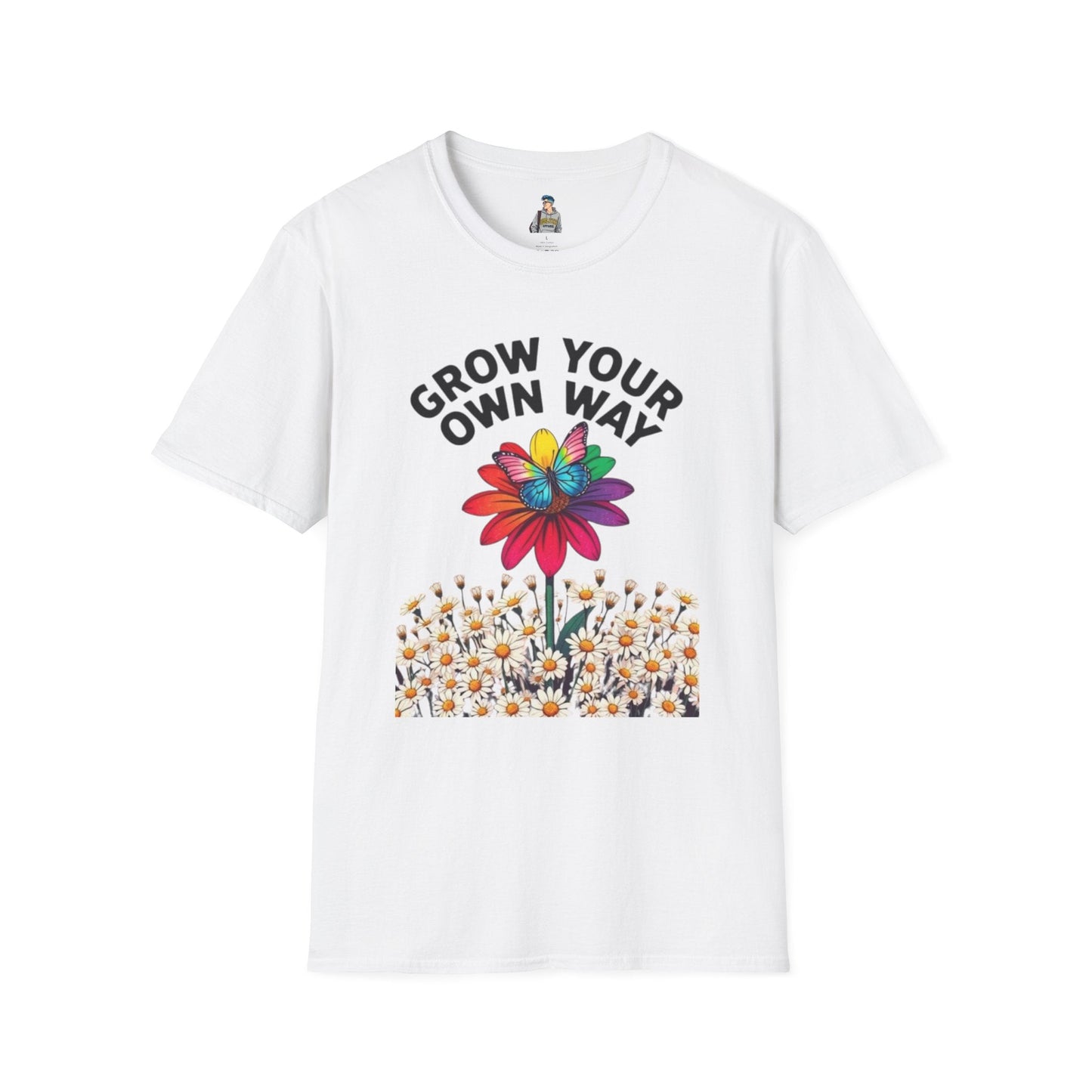 Unisex Softstyle T-Shirt - 'Grow Your Own Way' Floral Design for Queer Pride