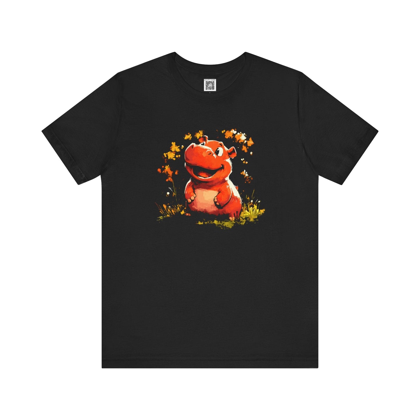 Playful Hippo Graphic Tee Style007