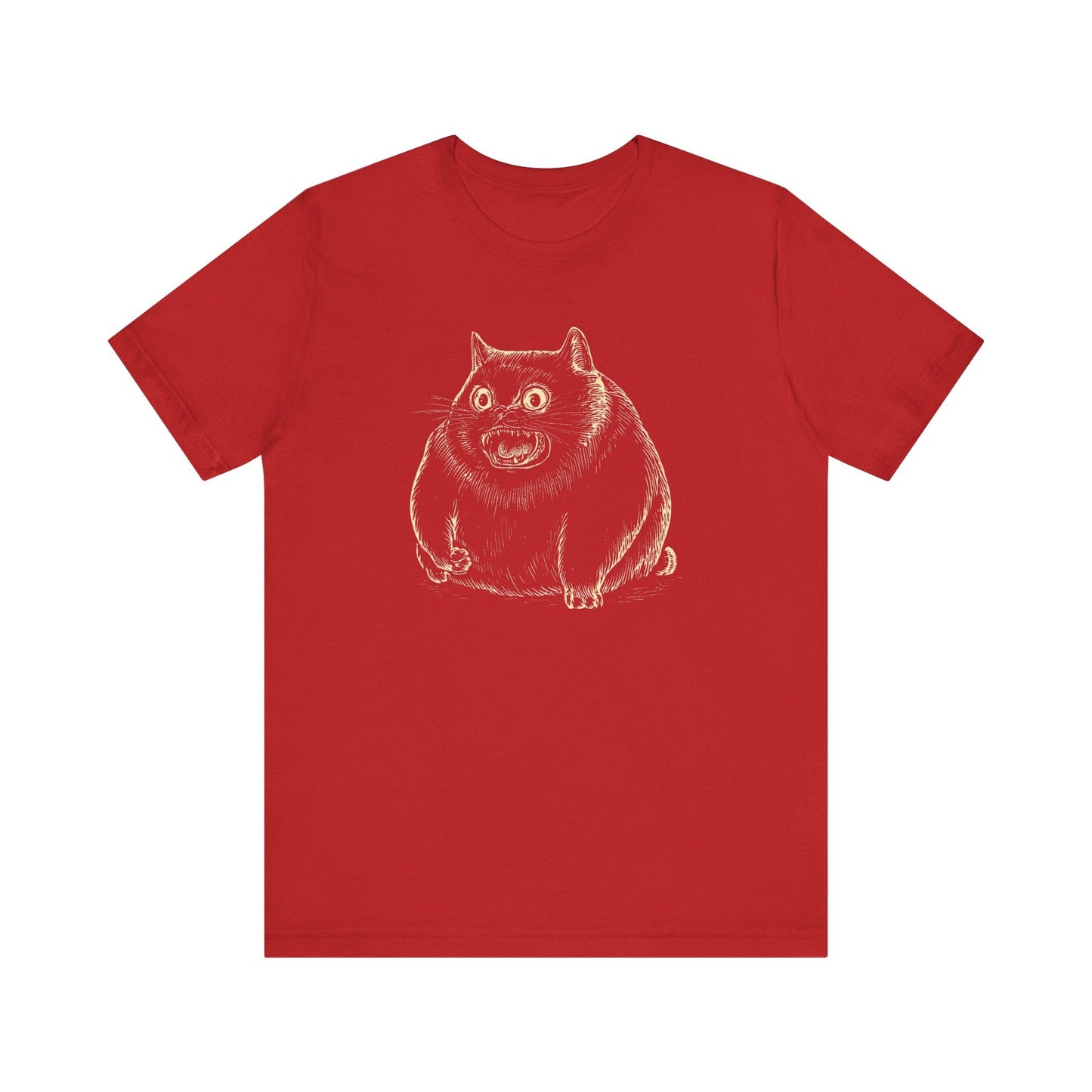 Furious Chonky Cat T-Shirt Funny and Quirky Design