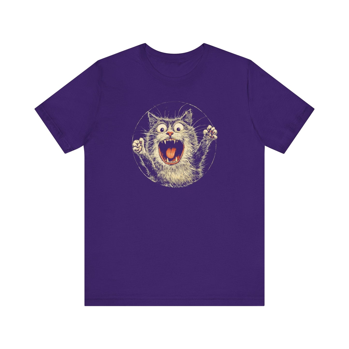 Fierce Cat Graphic Tee – Vintage Style Cat Lover Shirt