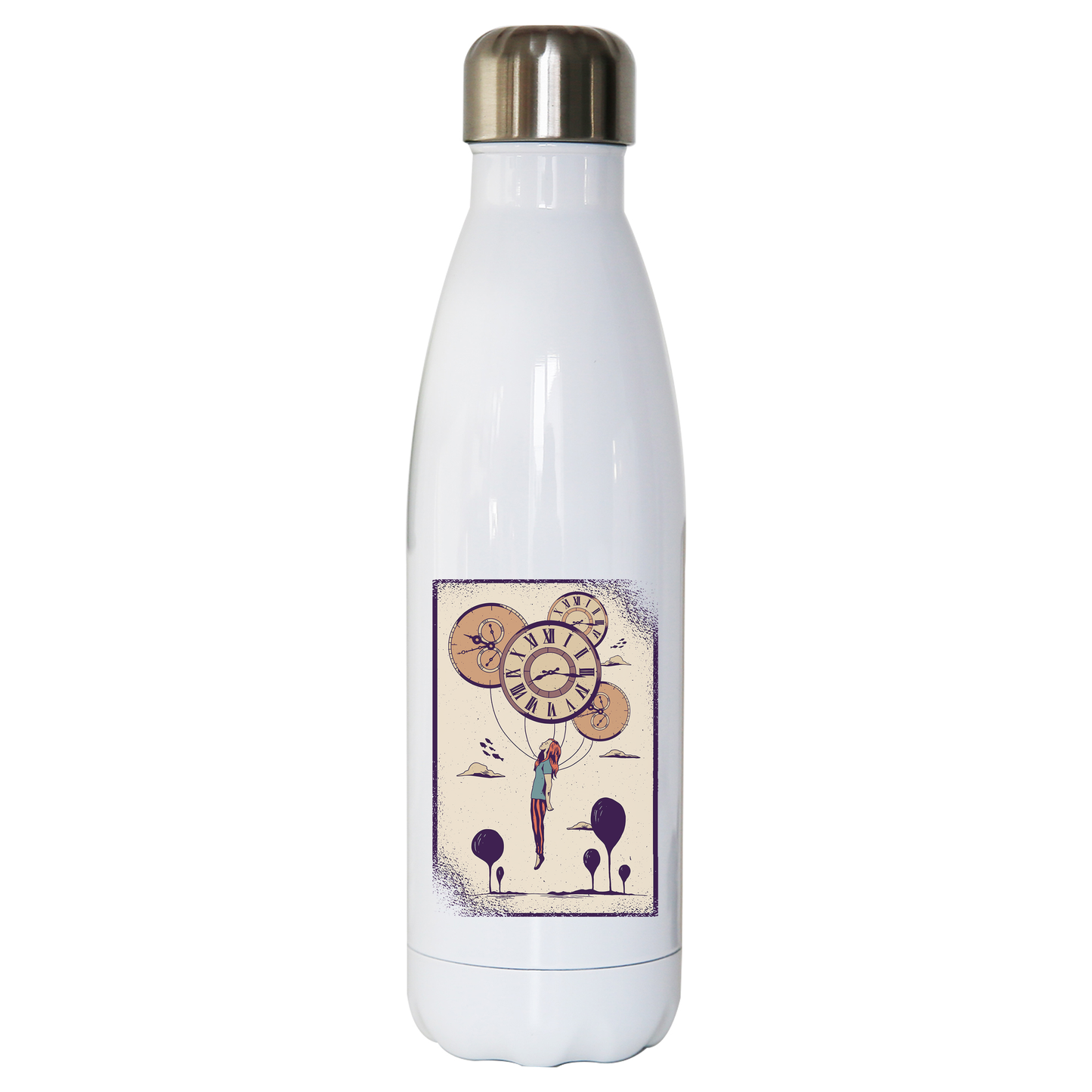 Abstract girl water bottle stainless steel reusable