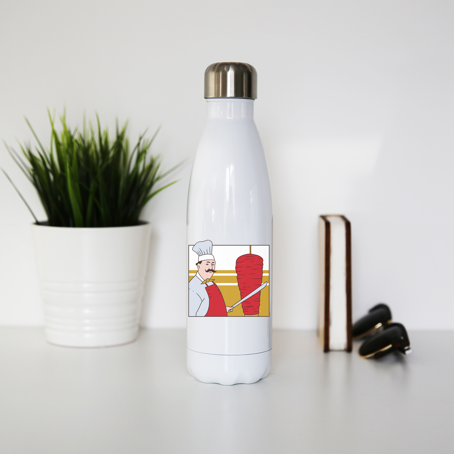 Kebab chef water bottle stainless steel reusable