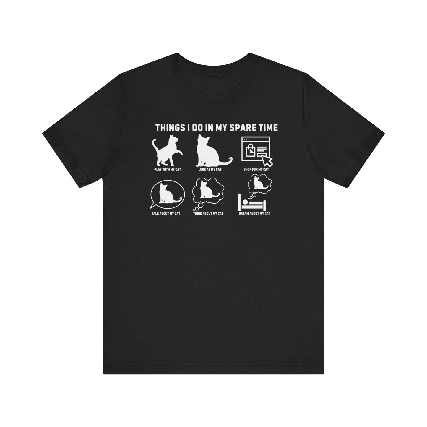 Funny Cat Lover T-Shirt Spare Time Activities