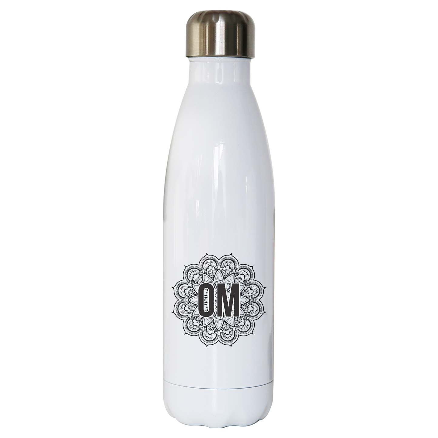 Mandala om ornamental floral water bottle stainless steel reusable