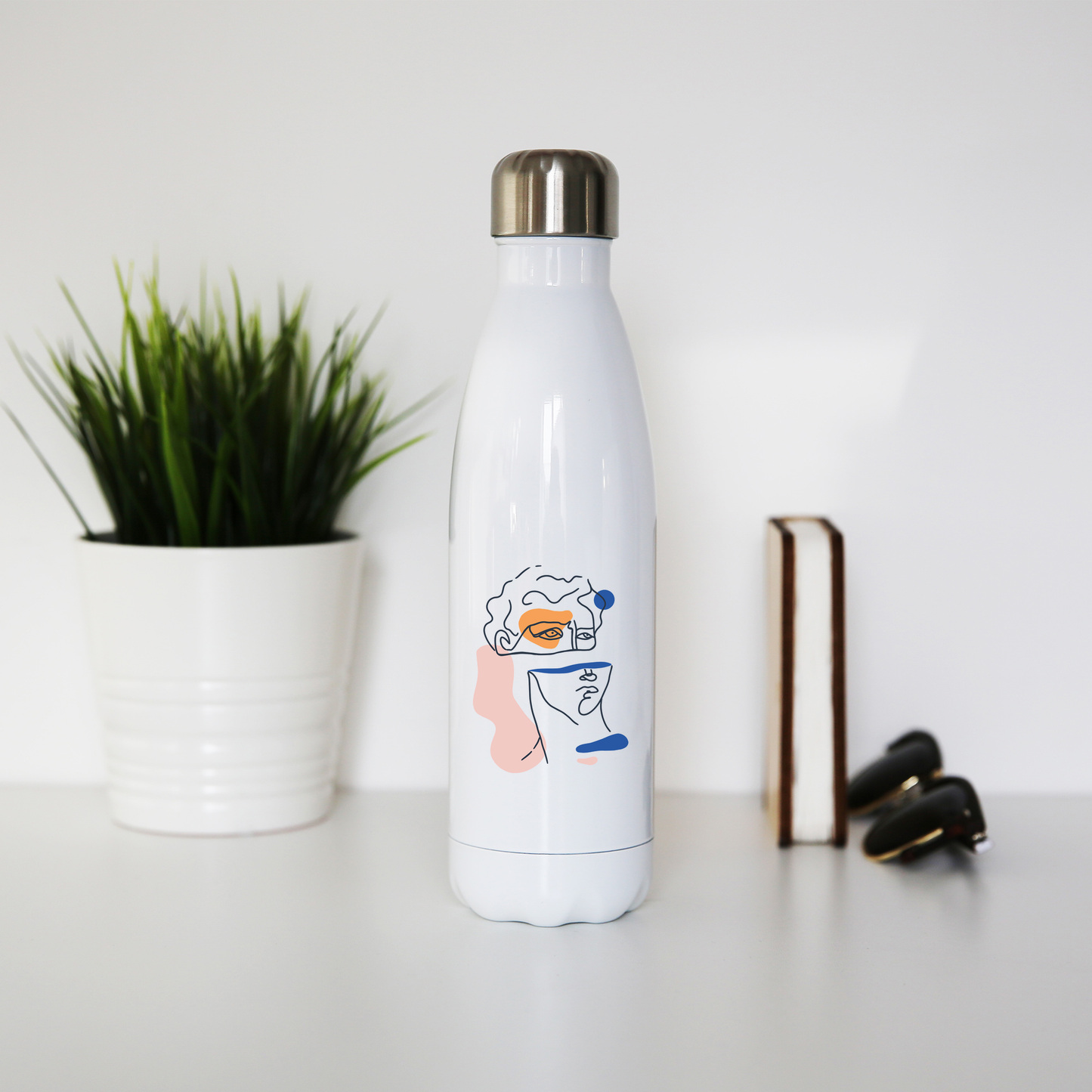 Abstract David head water bottle stainless steel reusable