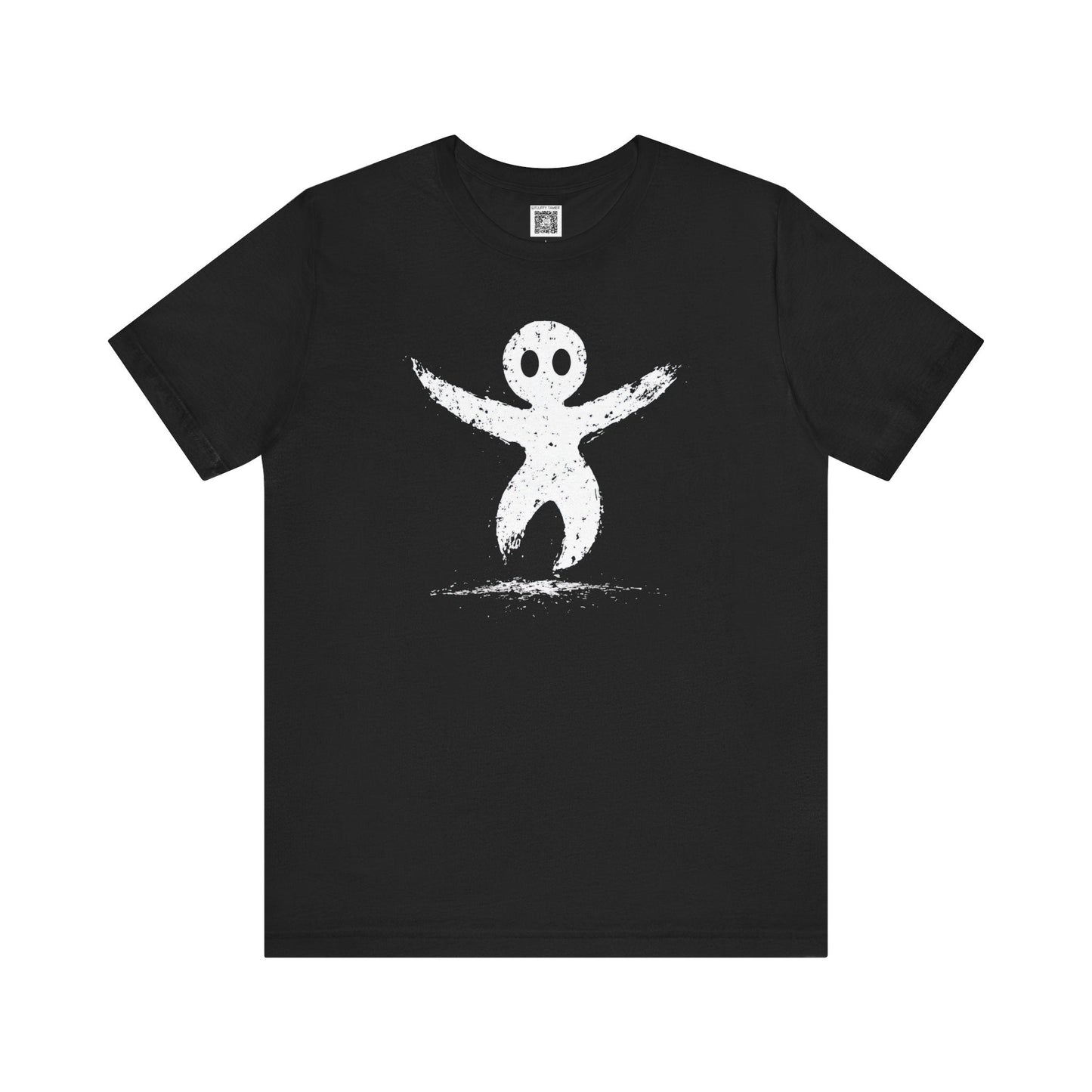 Black Graphic Tee with Unique Design Style001