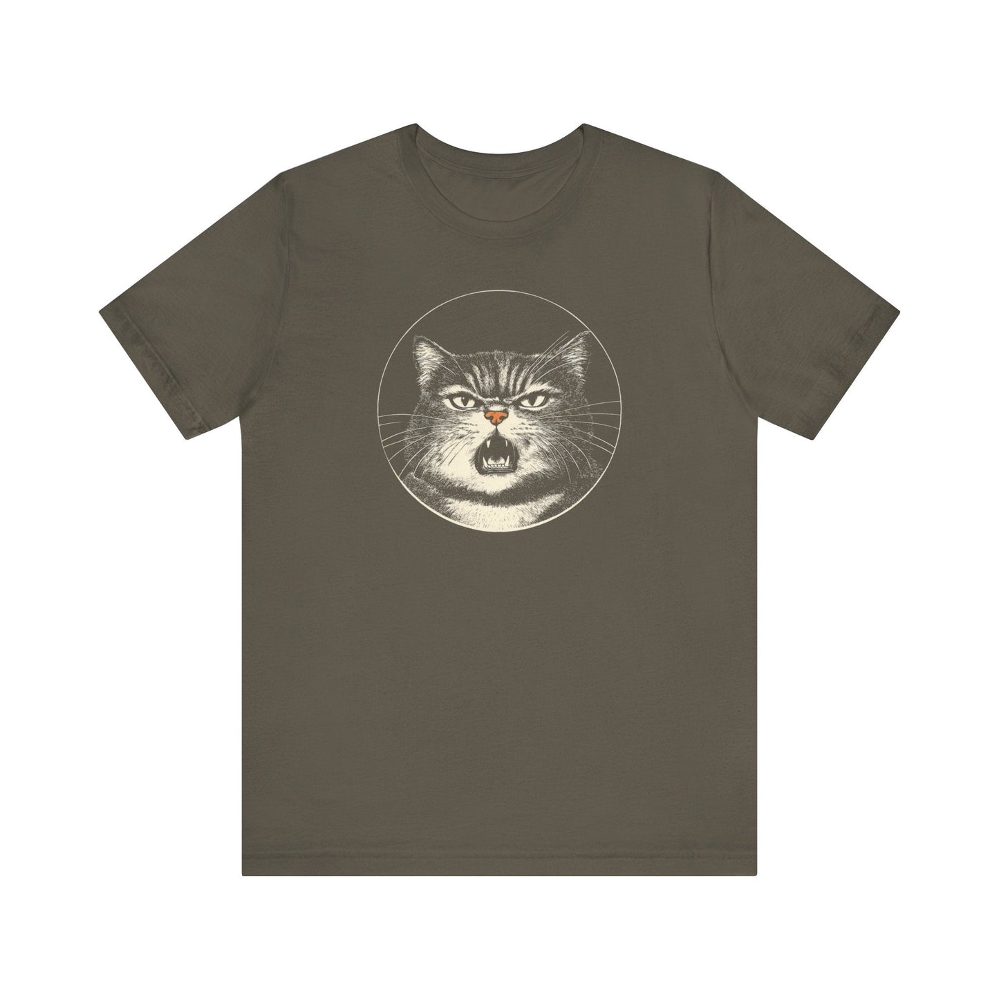 Angry Cat Graphic Tee – Vintage Style Cat Lover Shirt