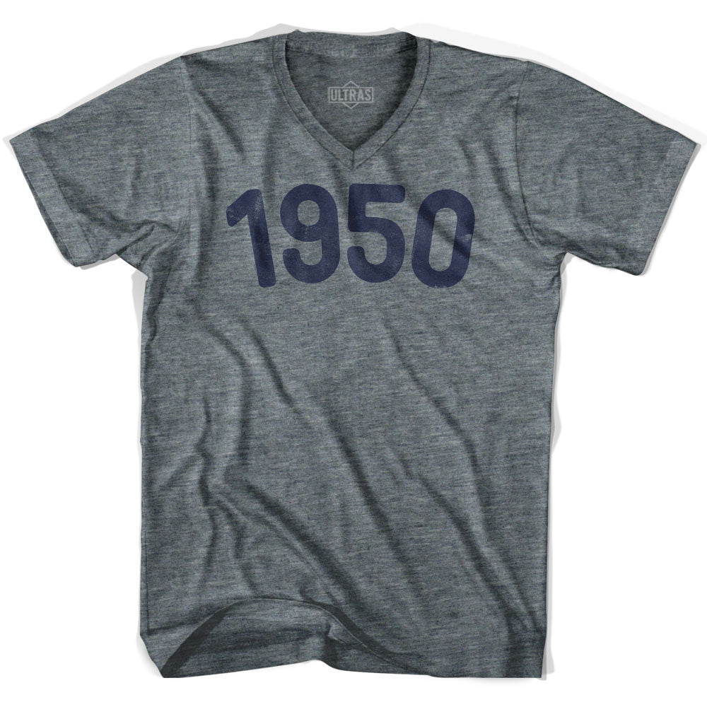 1950 Year Celebration Adult Tri-Blend V-neck T-shirt