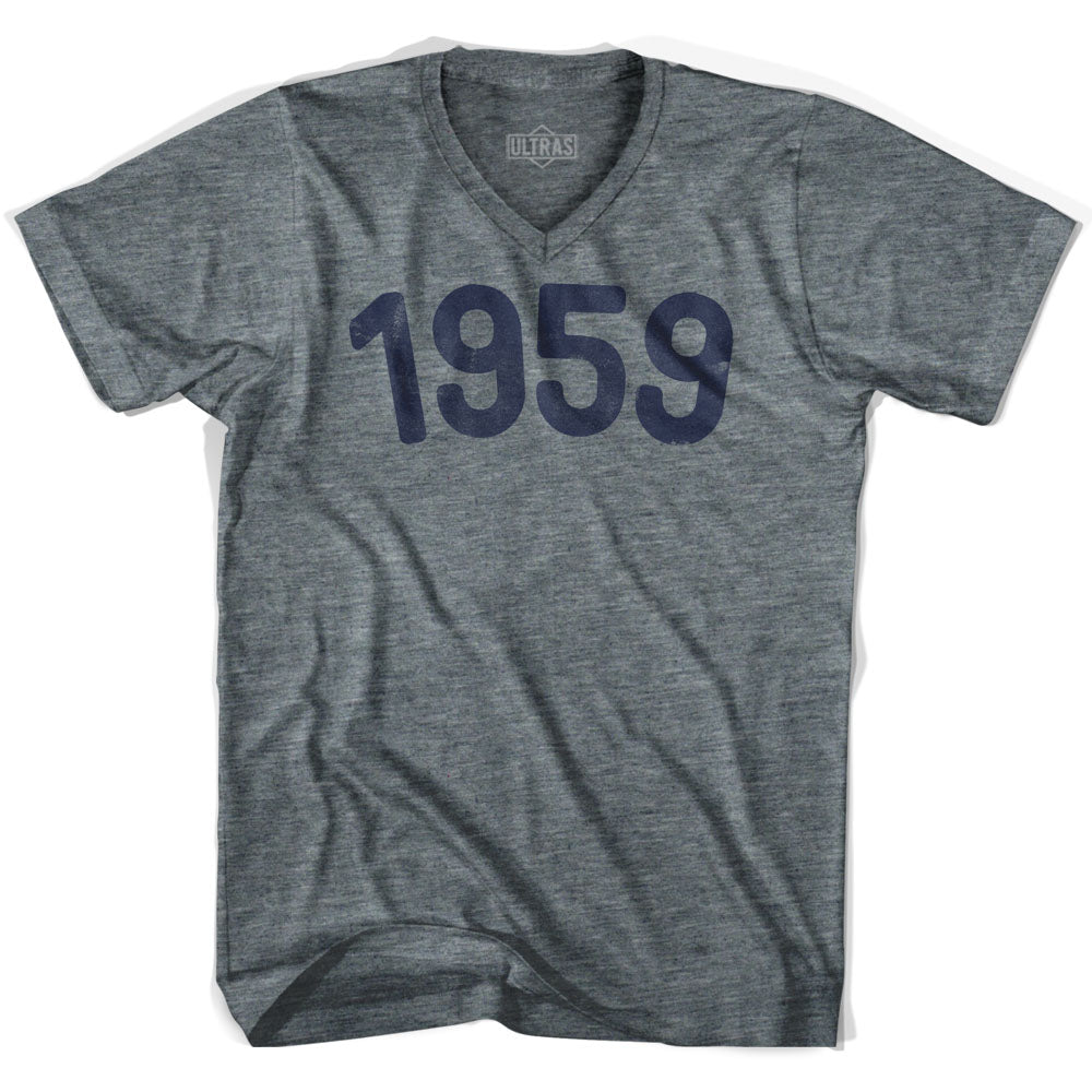 1959 Year Celebration Adult Tri-Blend V-neck T-shirt