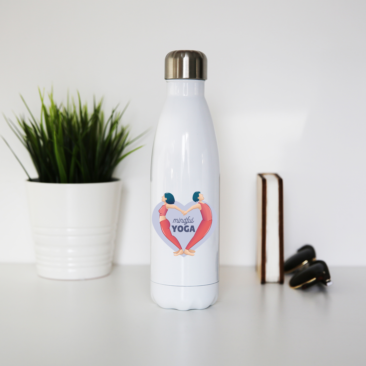 Mindful yoga water bottle stainless steel reusable