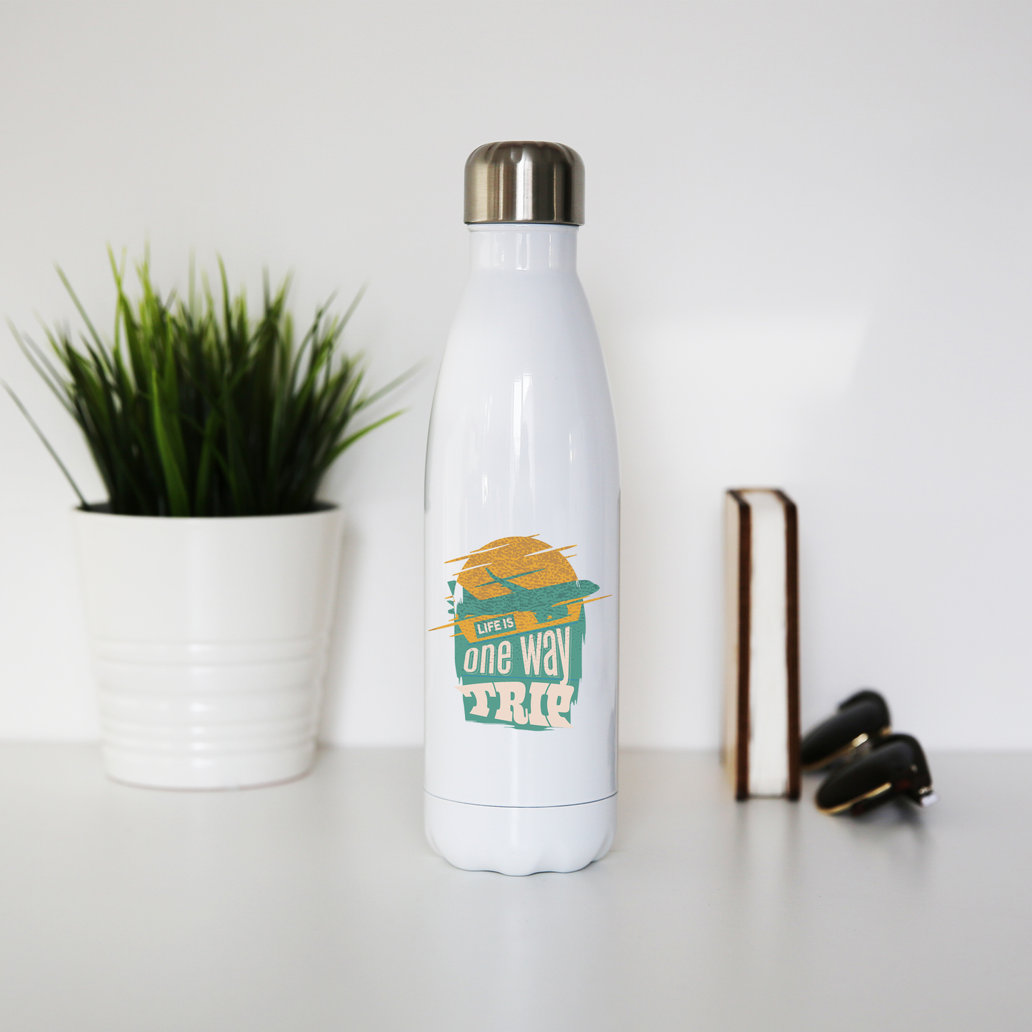 Trip quote water bottle stainless steel reusable