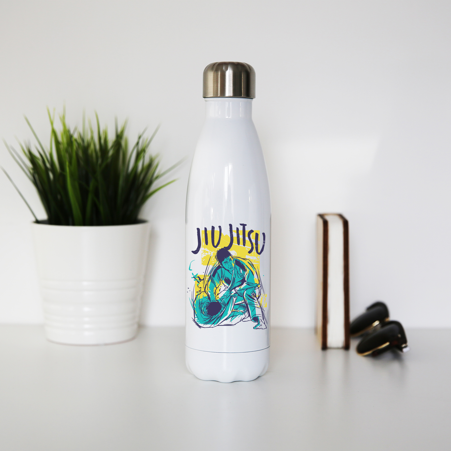 Jiu jitsu grunge color water bottle stainless steel reusable
