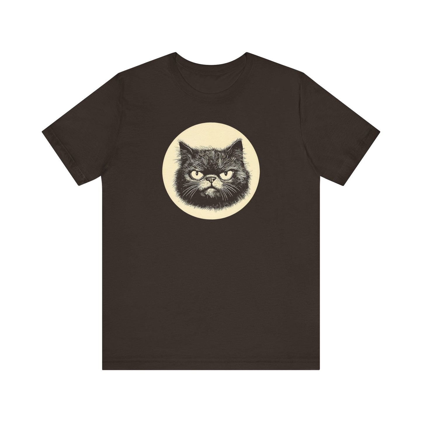 Grumpy Black Cat Graphic Tee – Vintage Style Cat Lover Shirt