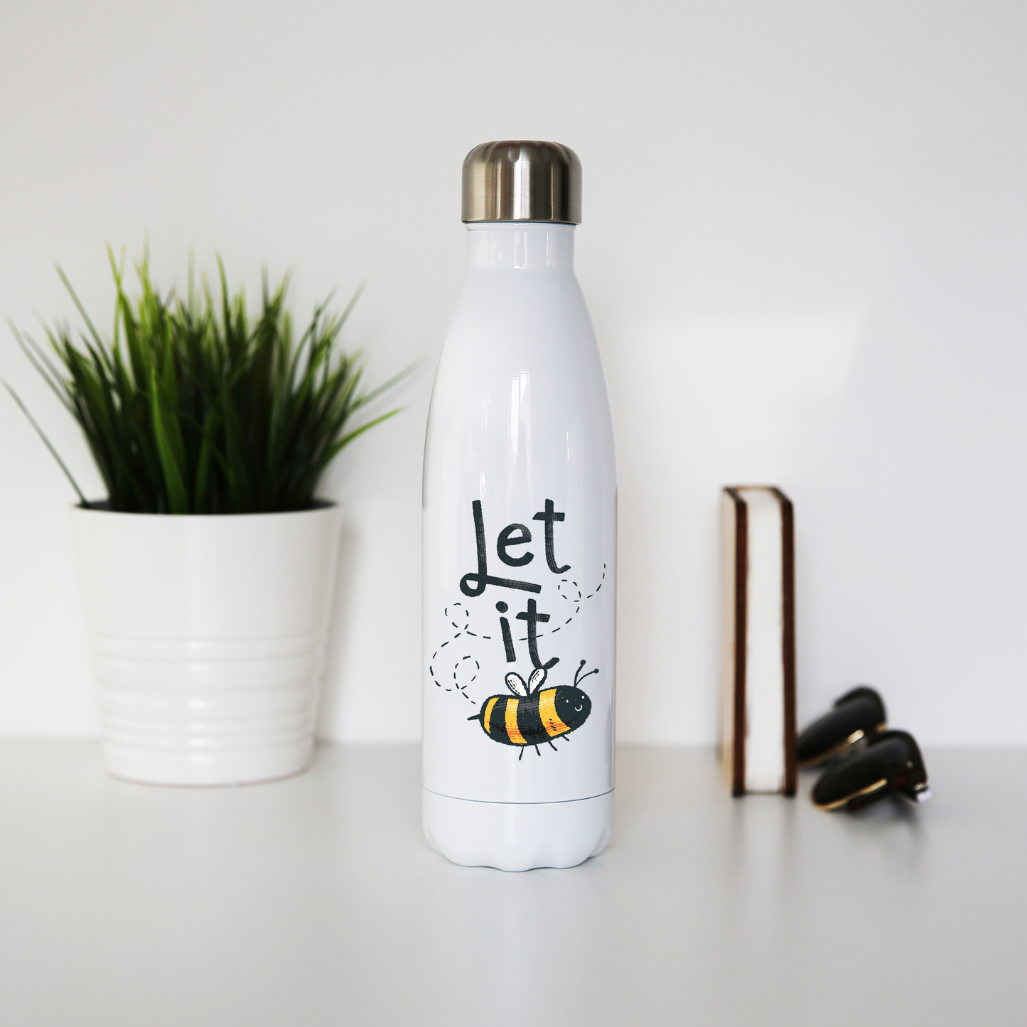 Let it bee water bottle stainless steel reusable