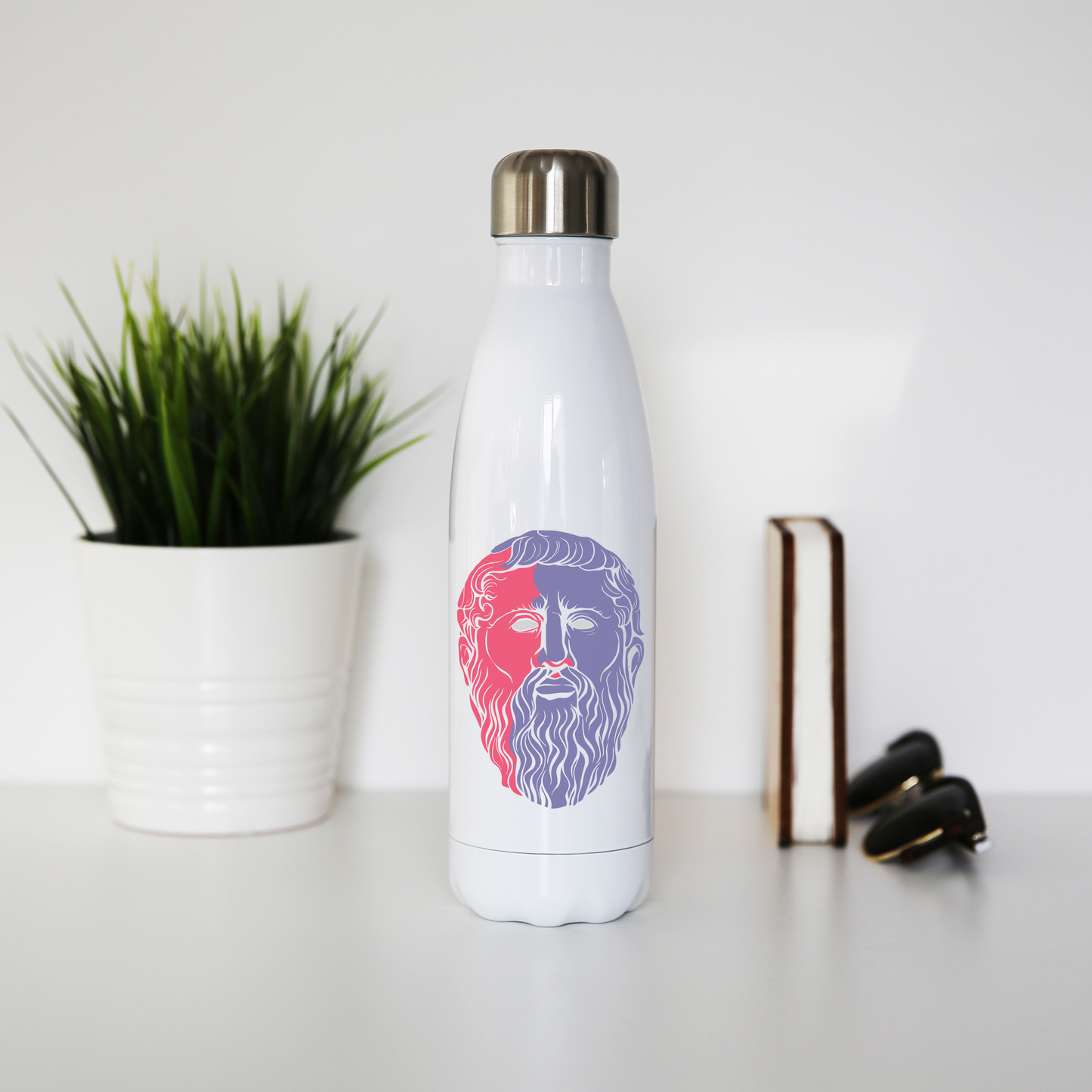 Plato philosopher water bottle stainless steel reusable