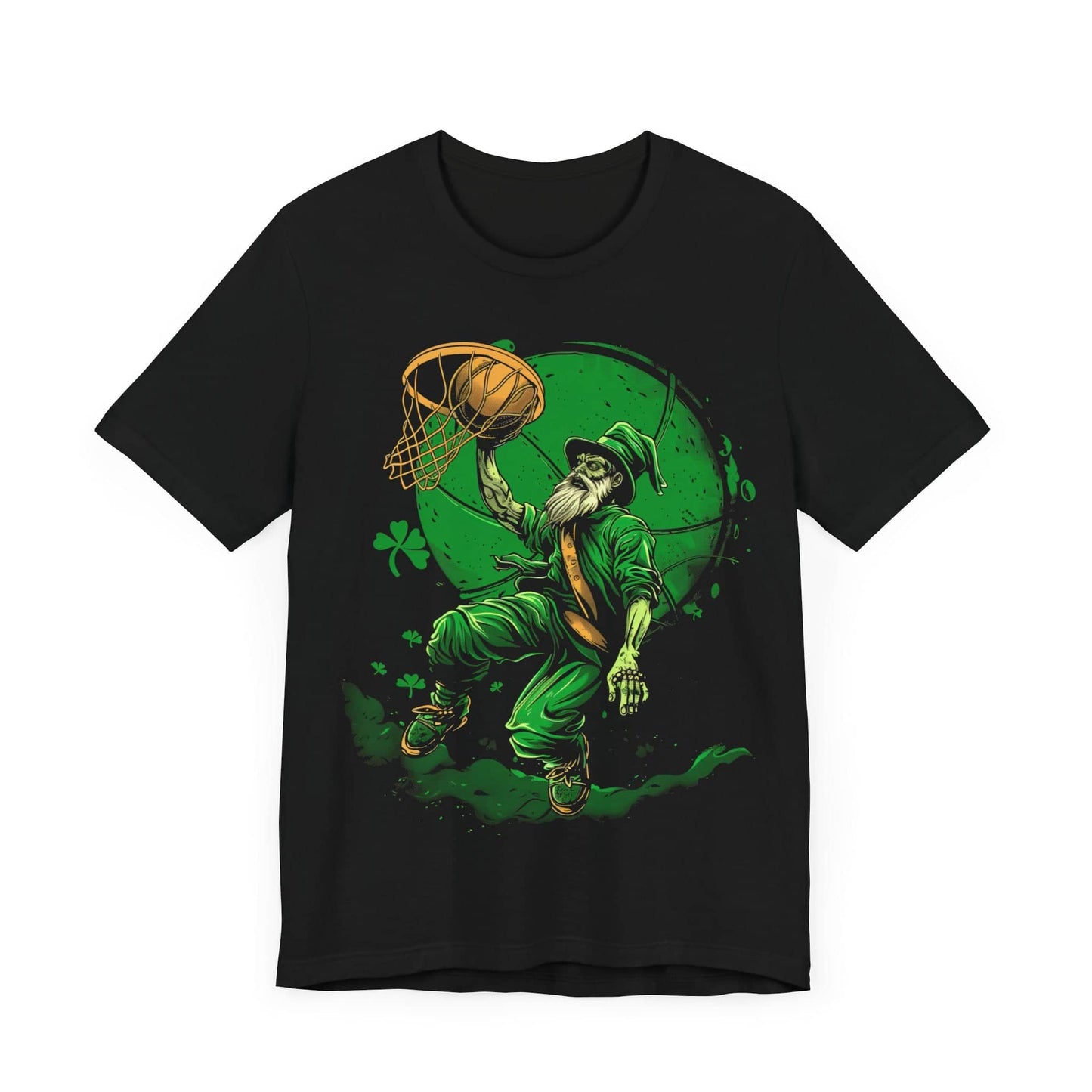 Green FN Irish Edition Slam Dunk T-Shirt: Viral Meme-Inspired Sports Tee with Perfect Shot Graphic & Eye-Catching Splash Design
