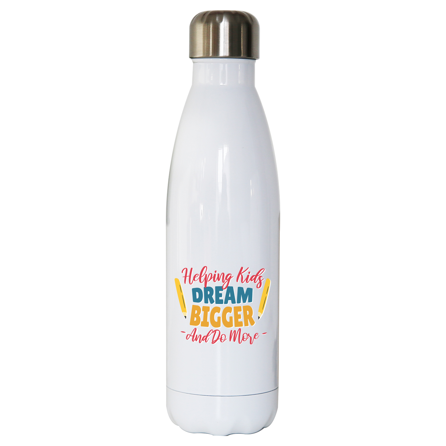 Teacher lettering text water bottle stainless steel reusable