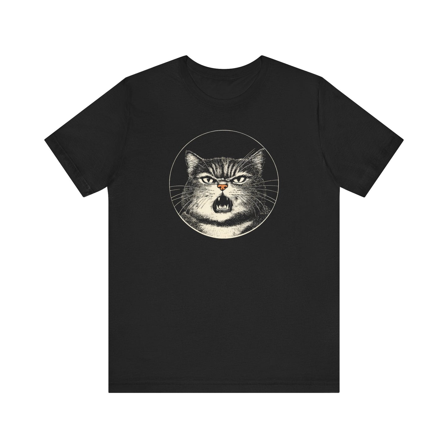 Angry Cat Graphic Tee – Vintage Style Cat Lover Shirt