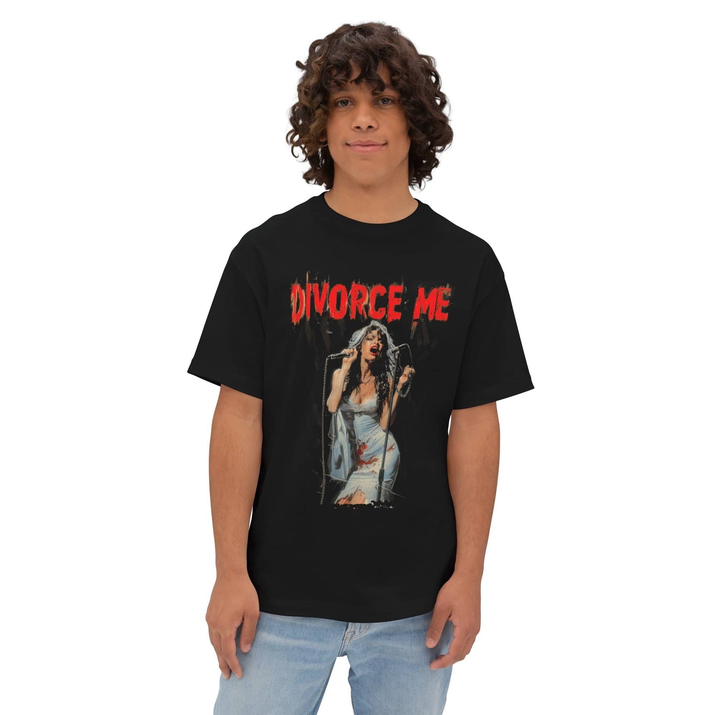 Divorce Me Unisex Oversized Boxy Tee Bold Graphic Statement Shirt