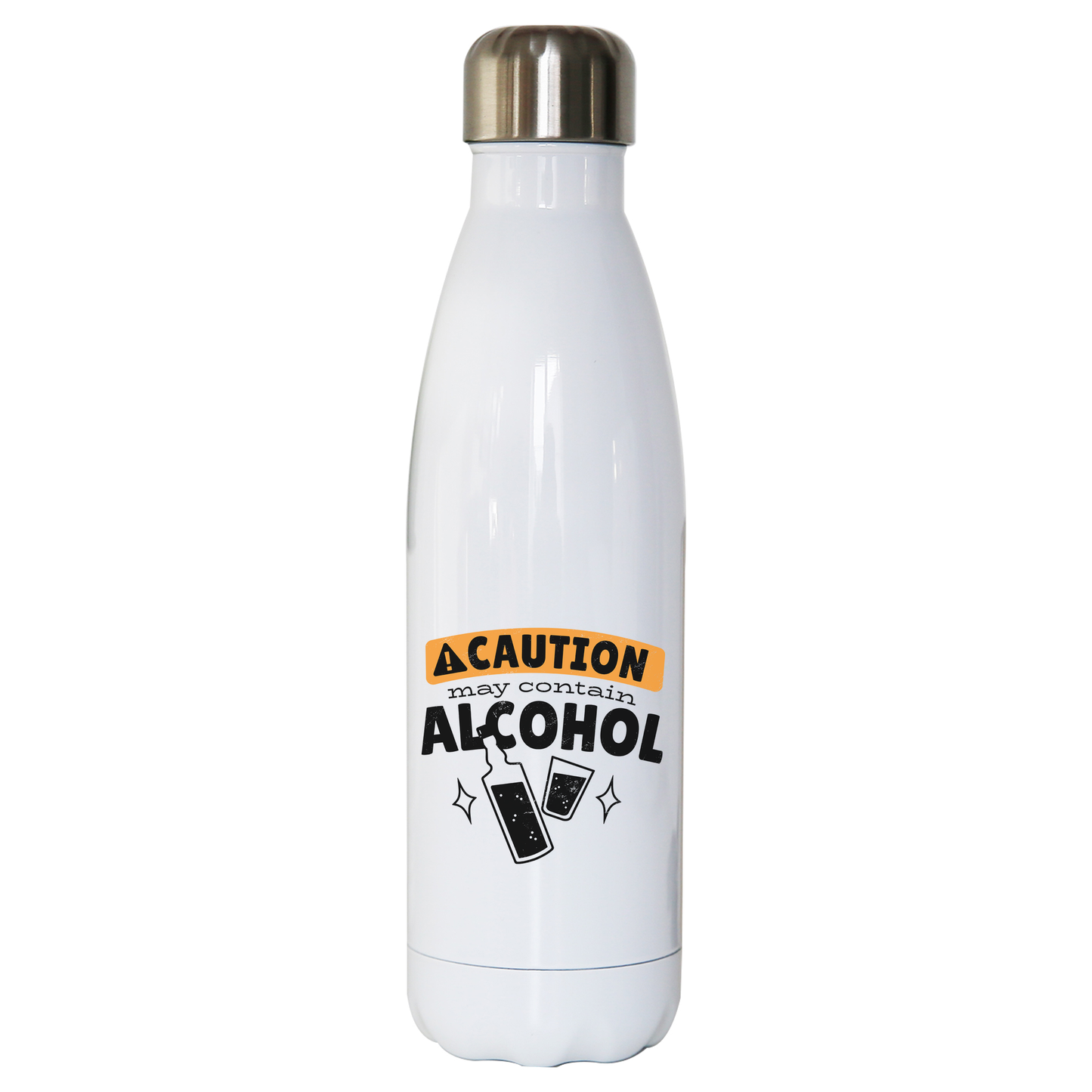 Alcohol caution water bottle stainless steel reusable