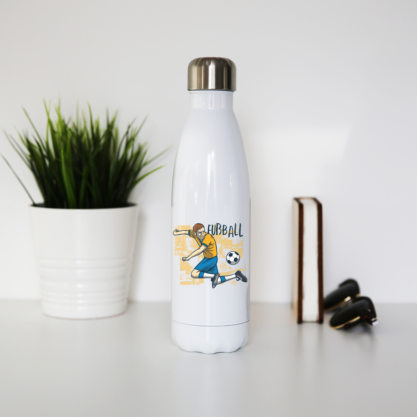 Soccer German water bottle stainless steel reusable