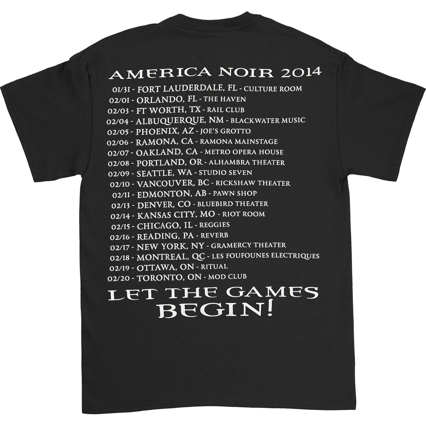 America Noir Tour 2014 Tour T-shirt