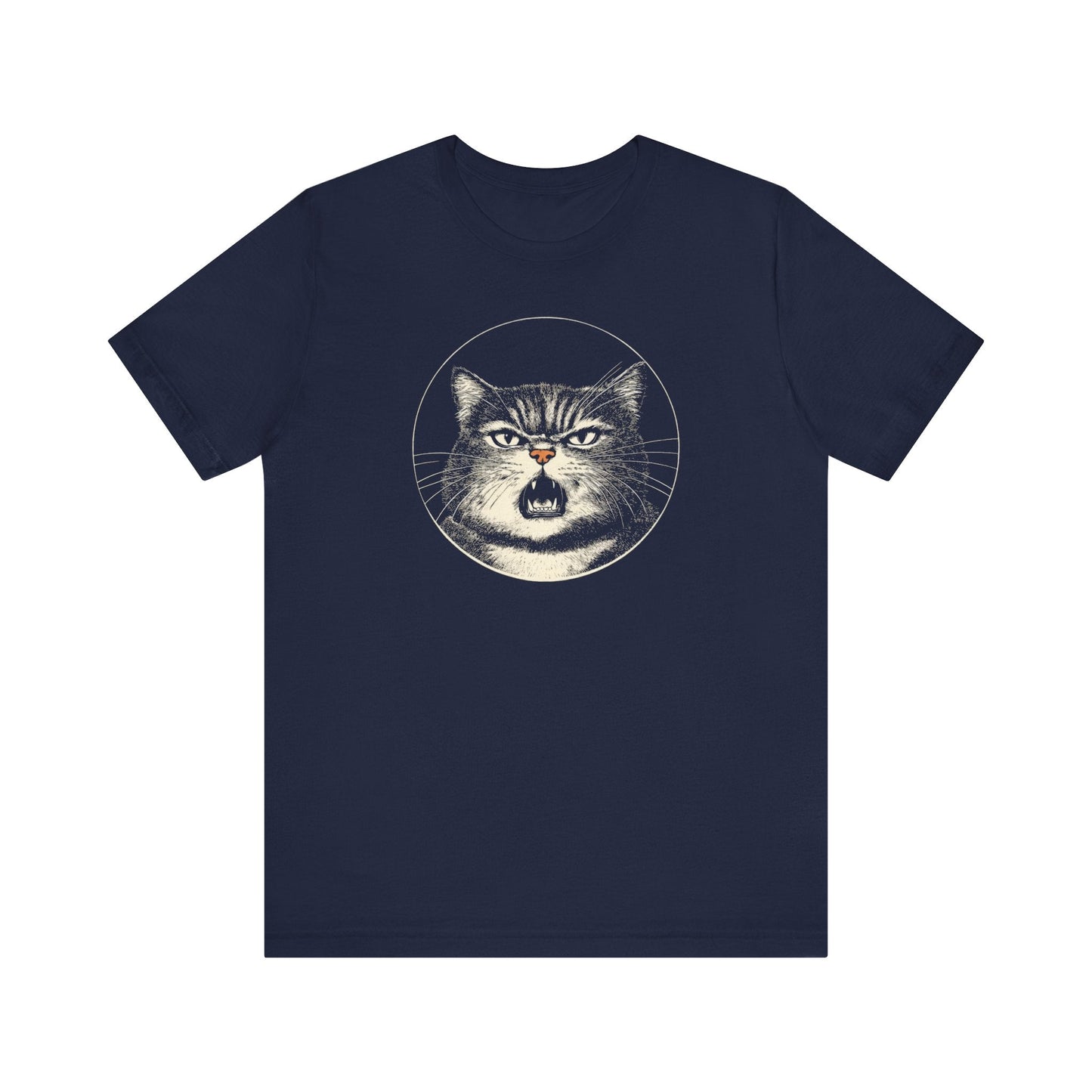Angry Cat Graphic Tee – Vintage Style Cat Lover Shirt