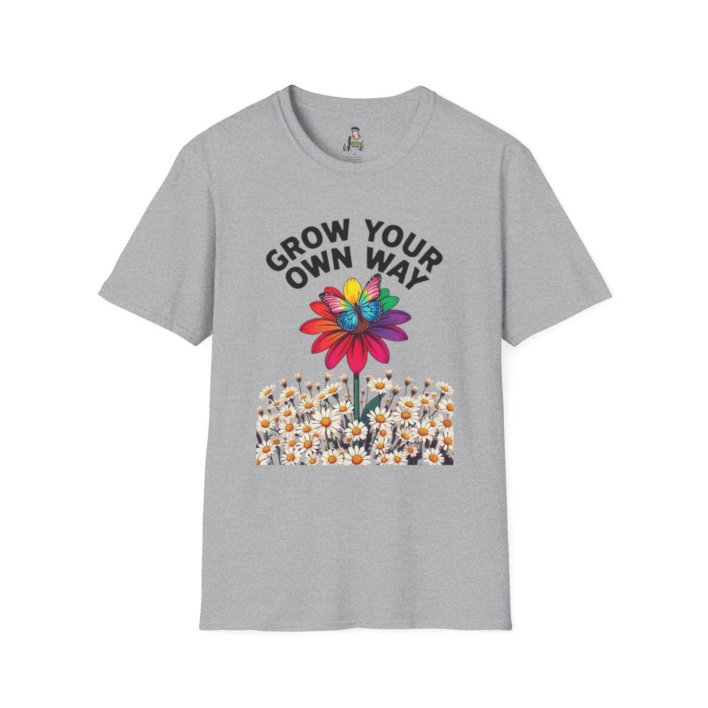 Unisex Softstyle T-Shirt - 'Grow Your Own Way' Floral Design for Queer Pride