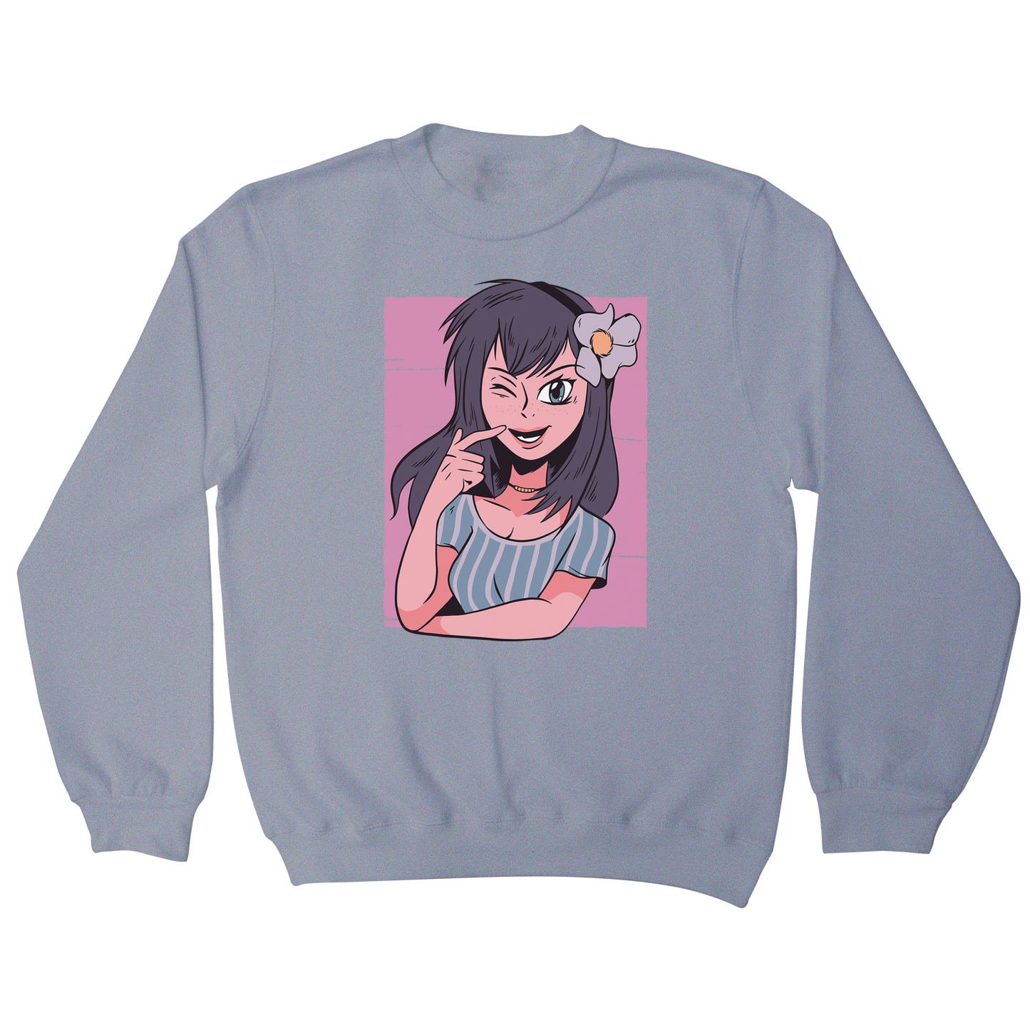Flower anime girl sweatshirt