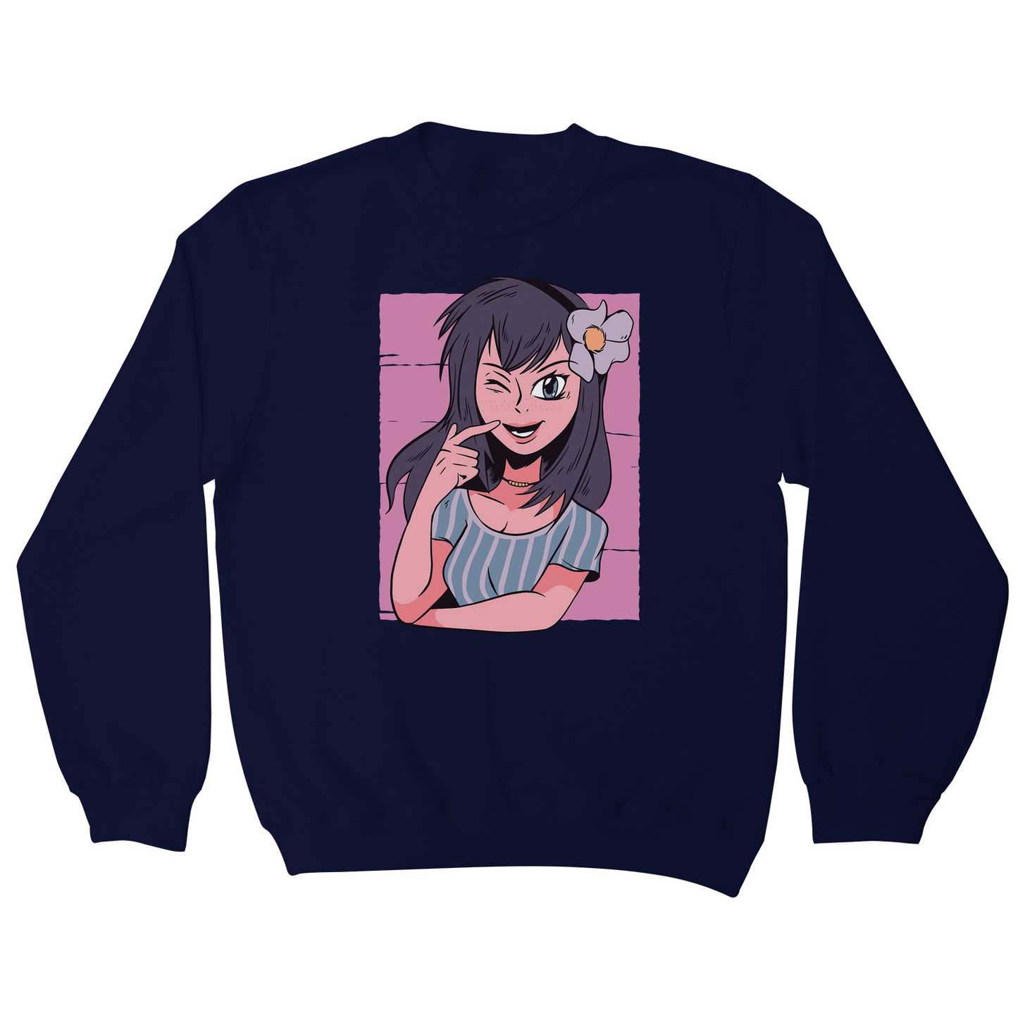 Flower anime girl sweatshirt