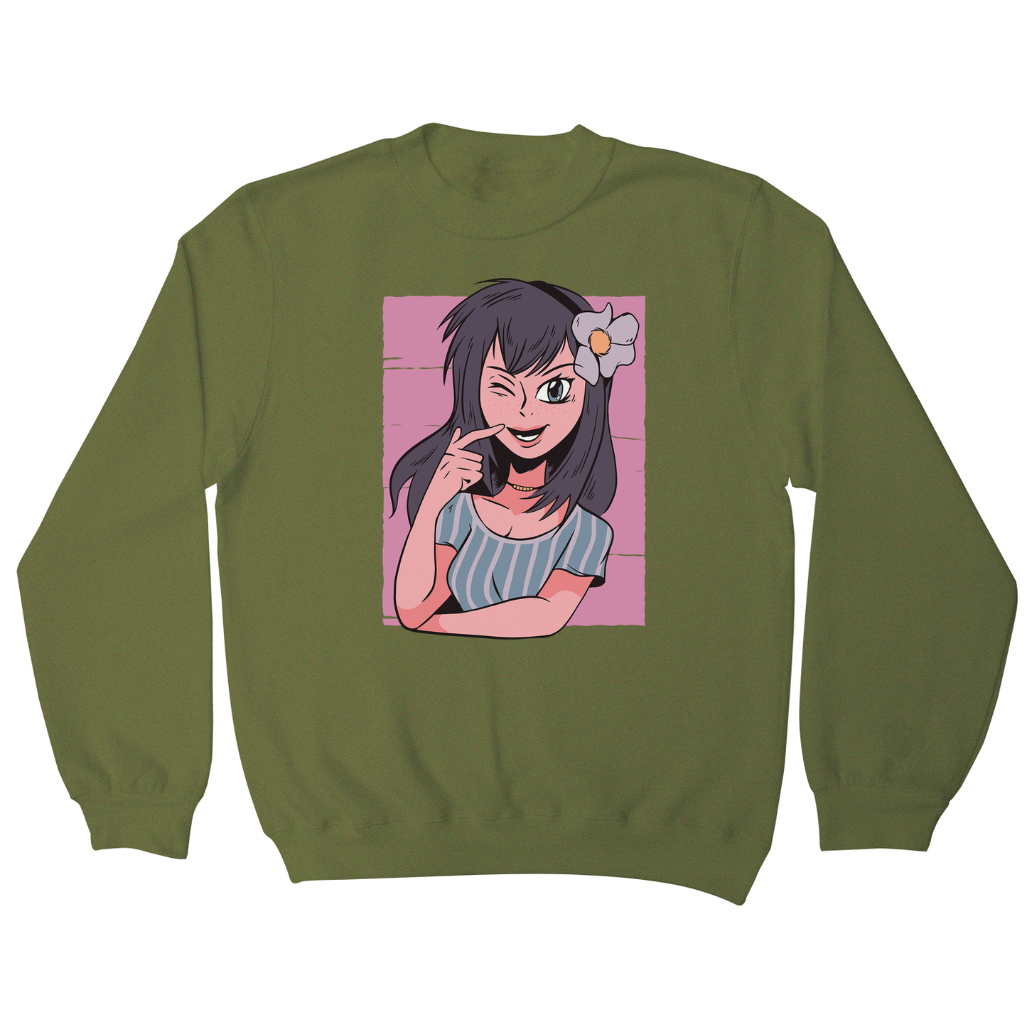 Flower anime girl sweatshirt