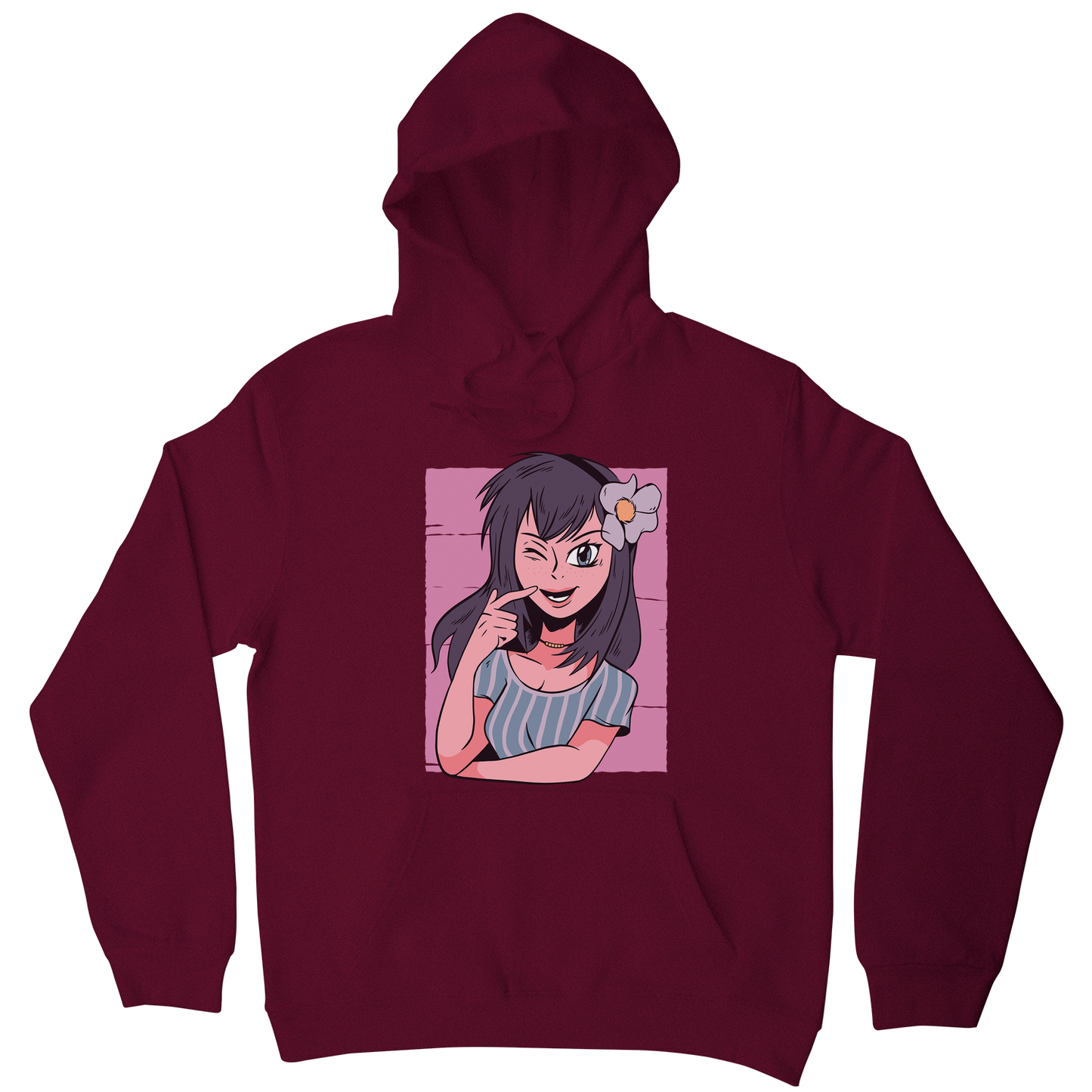 Flower anime girl hoodie