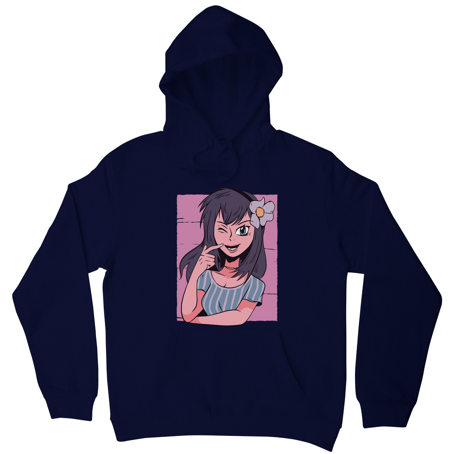 Flower anime girl hoodie