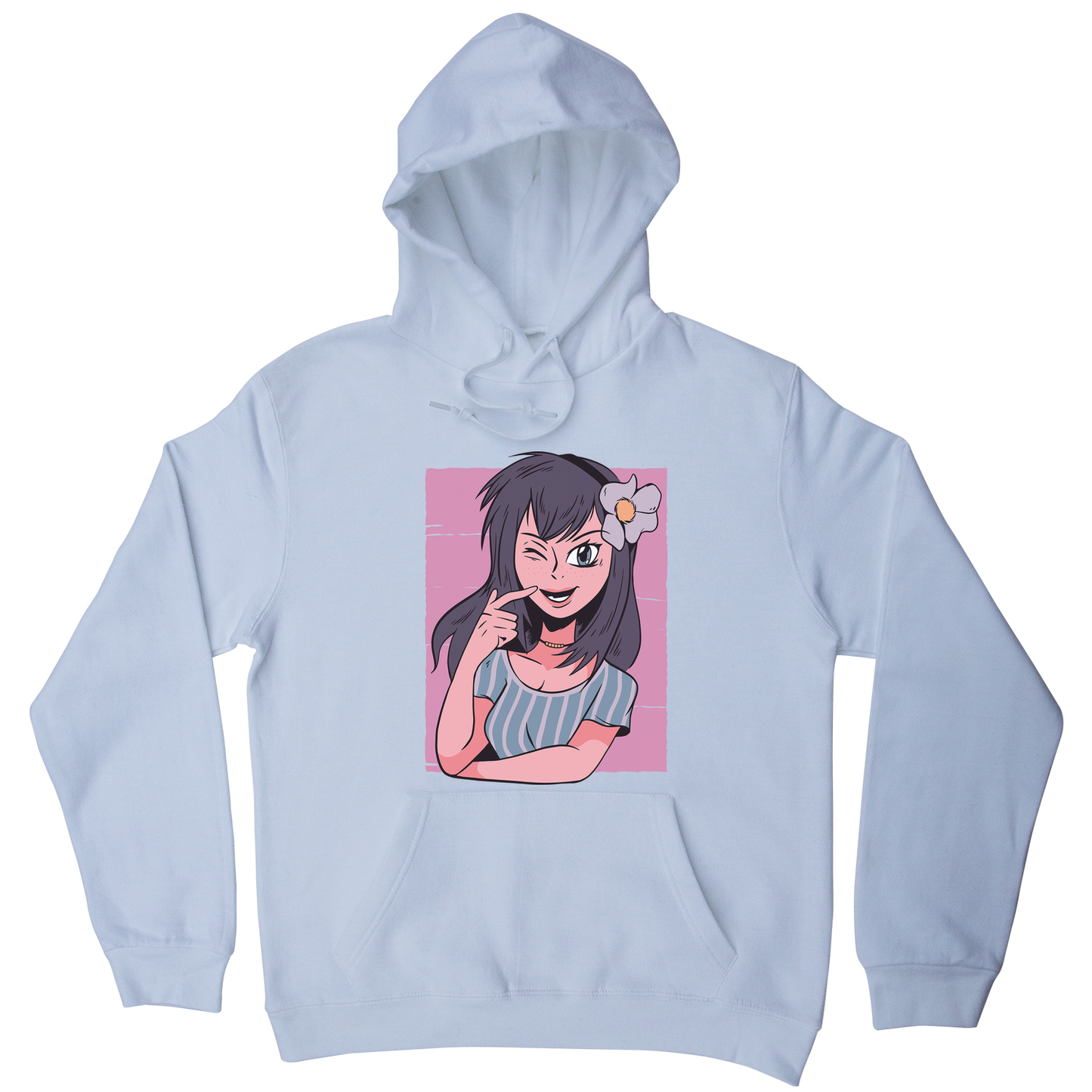 Flower anime girl hoodie