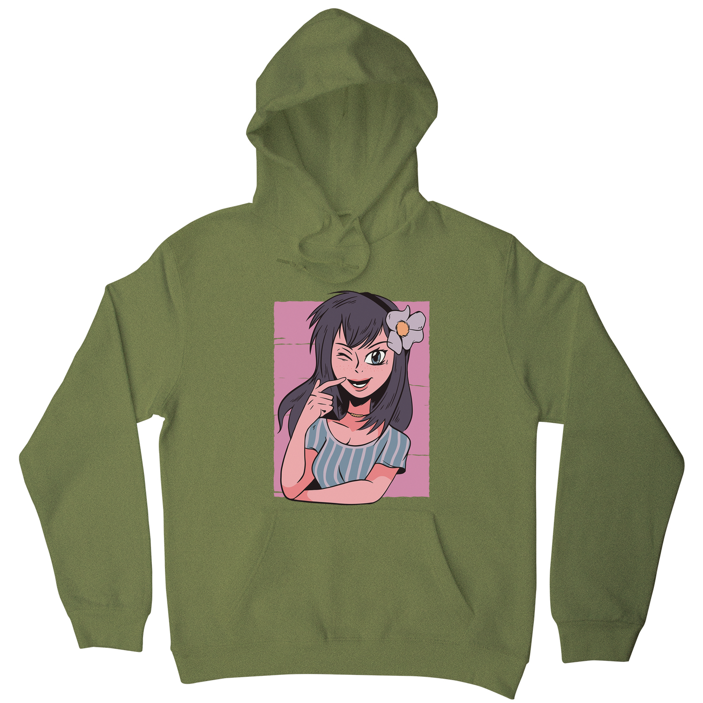 Flower anime girl hoodie