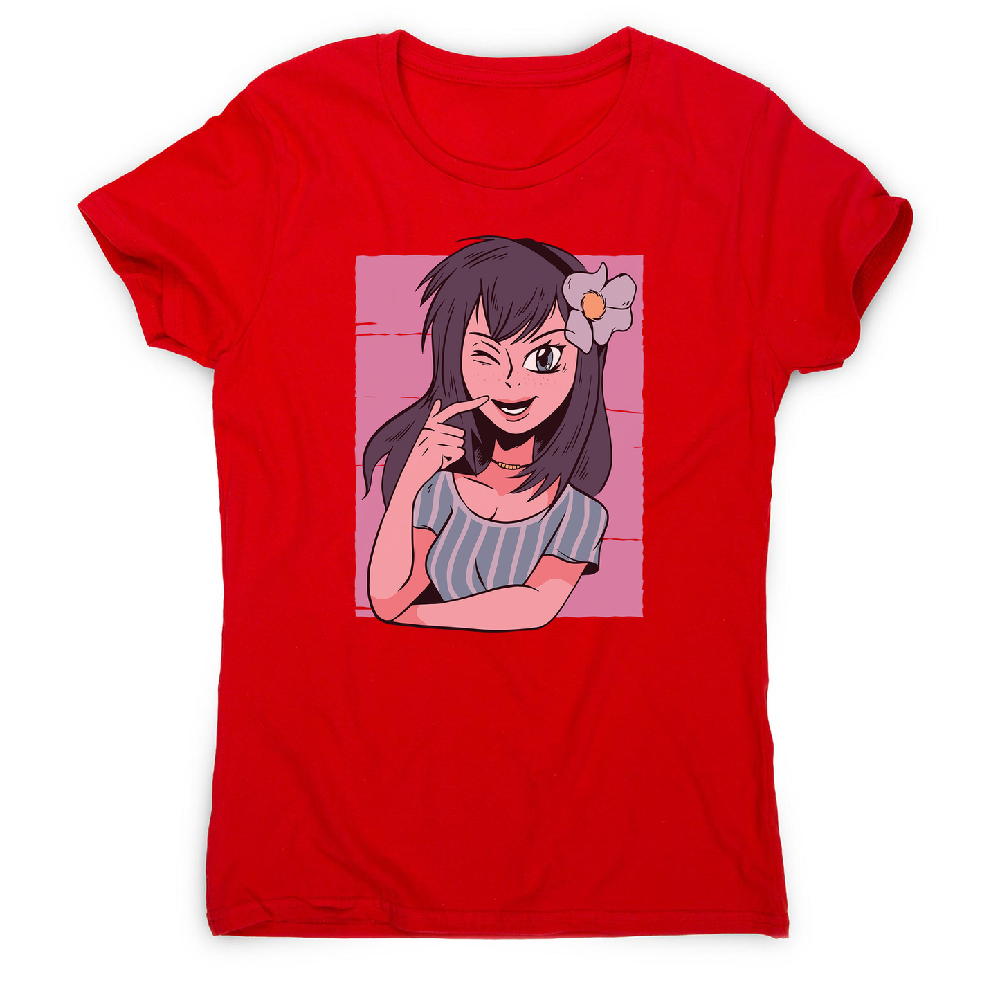 Flower anime girl women's t-shirt