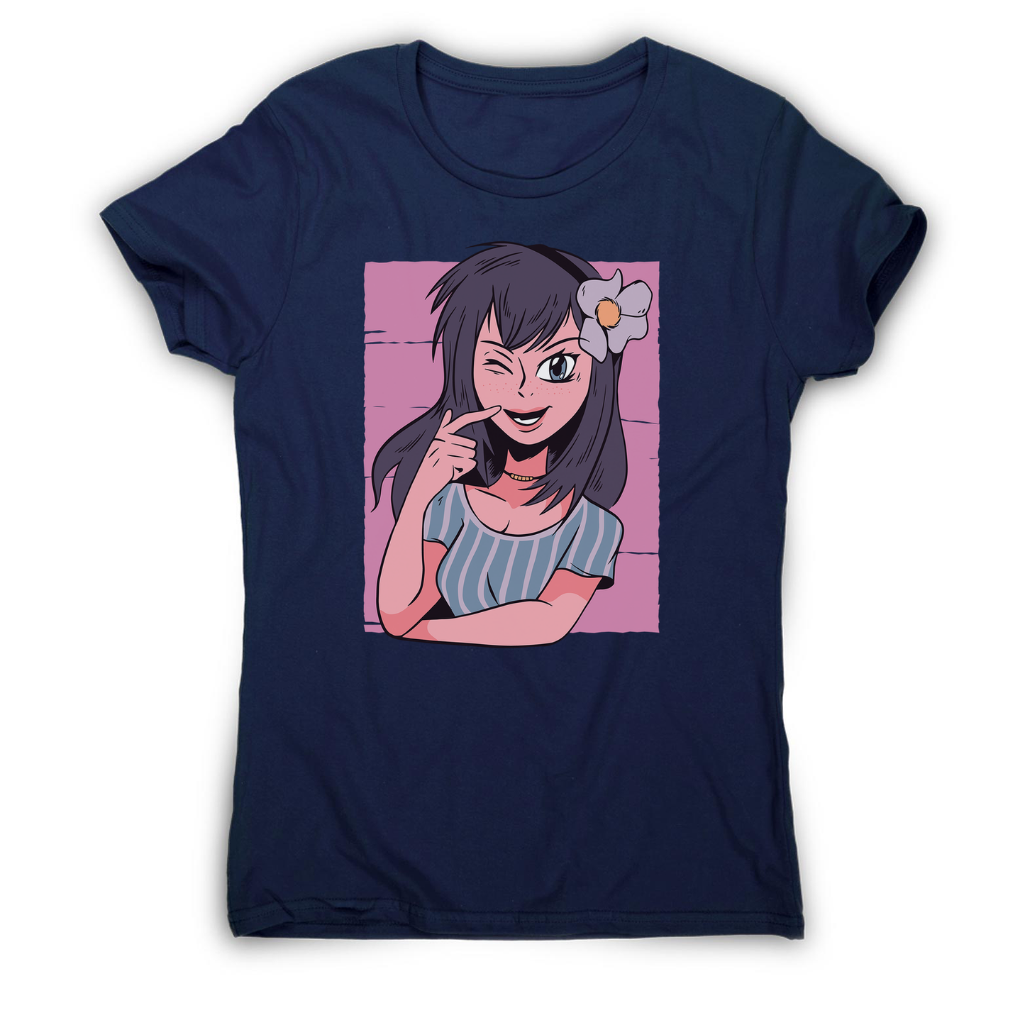 Flower anime girl women's t-shirt