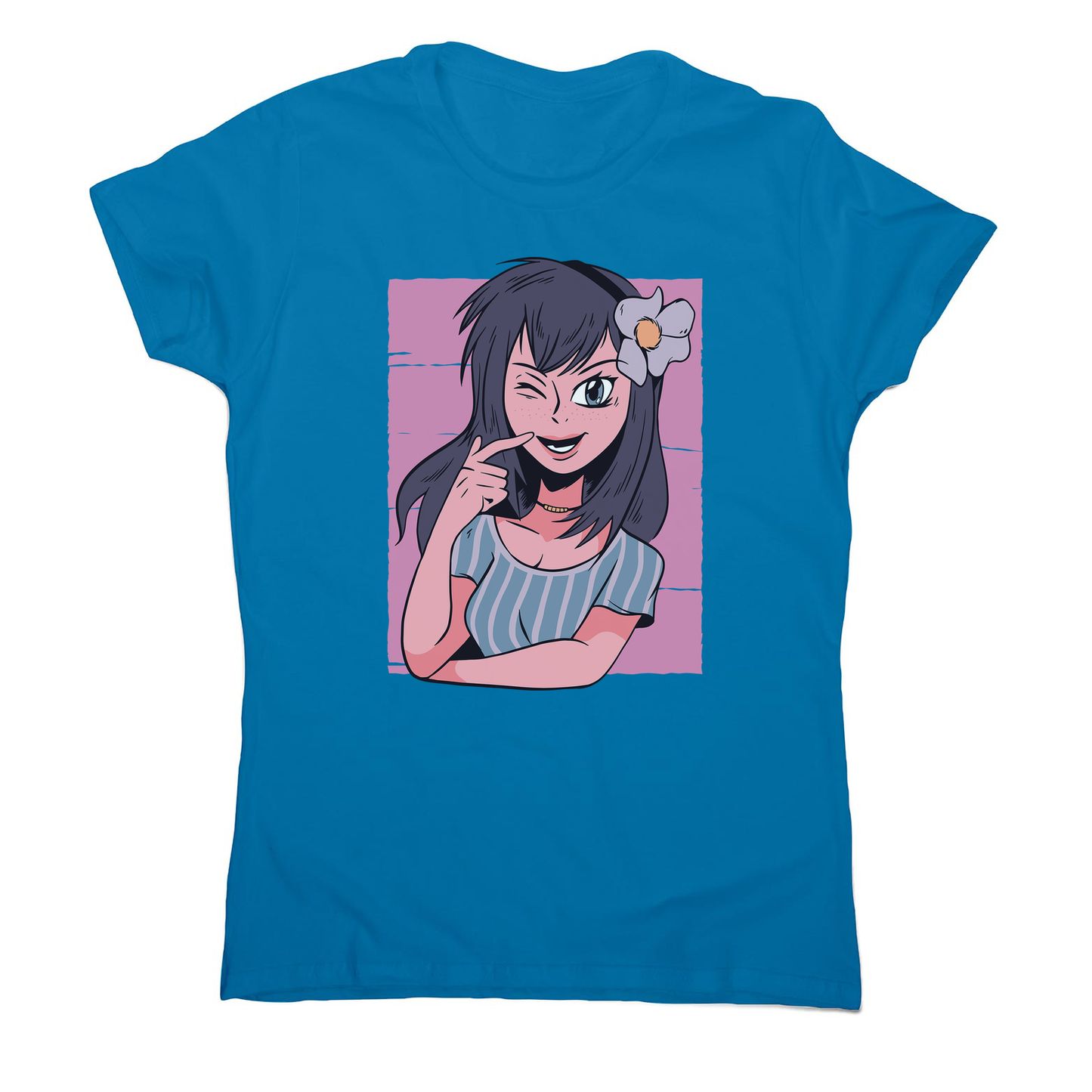 Flower anime girl women's t-shirt